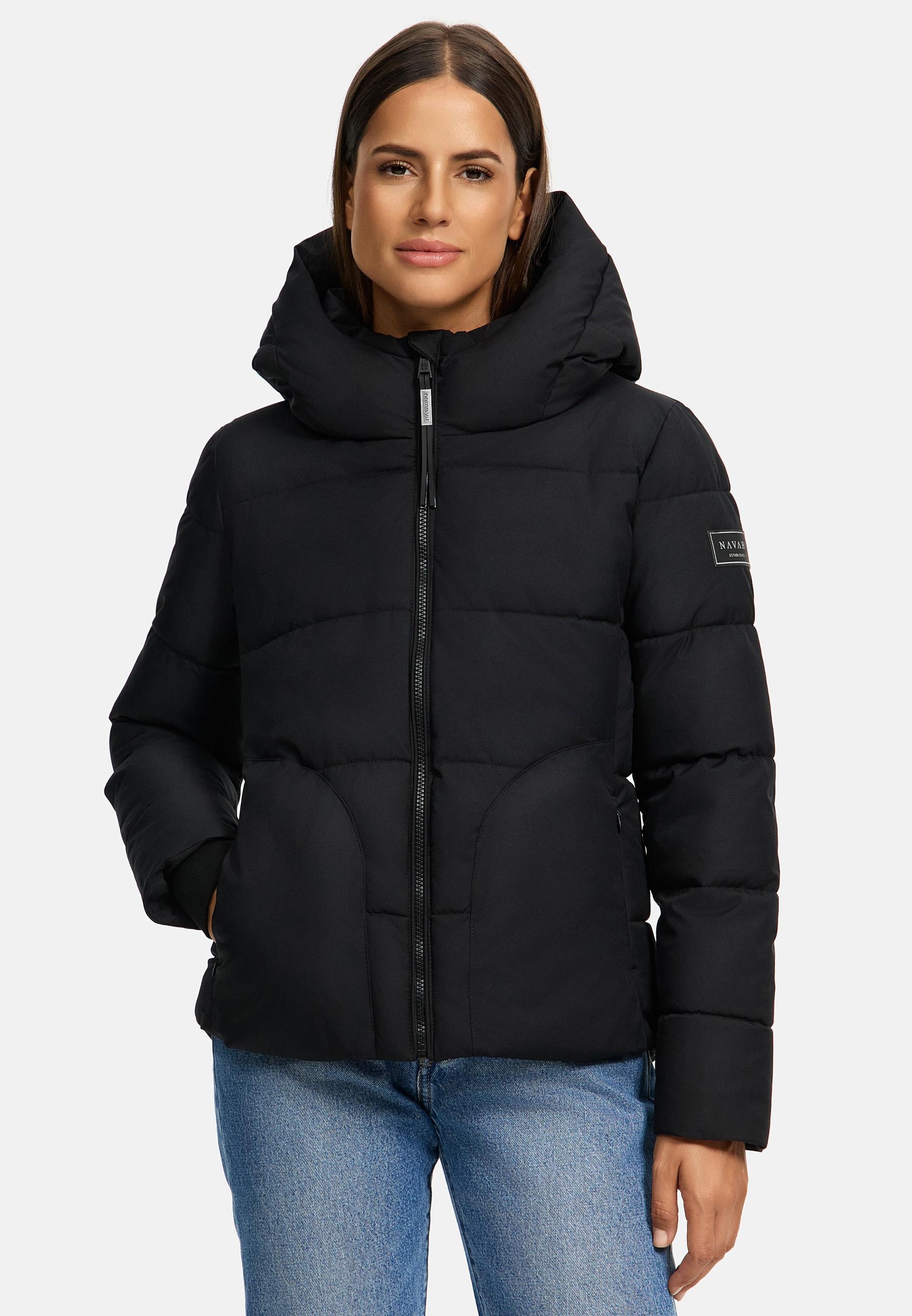 Navahoo Steppjacke »Lachperle XIV«, mit Kapuze, Kurze gesteppte Damen Winterjacke mit hohem Kragen und Kapuze