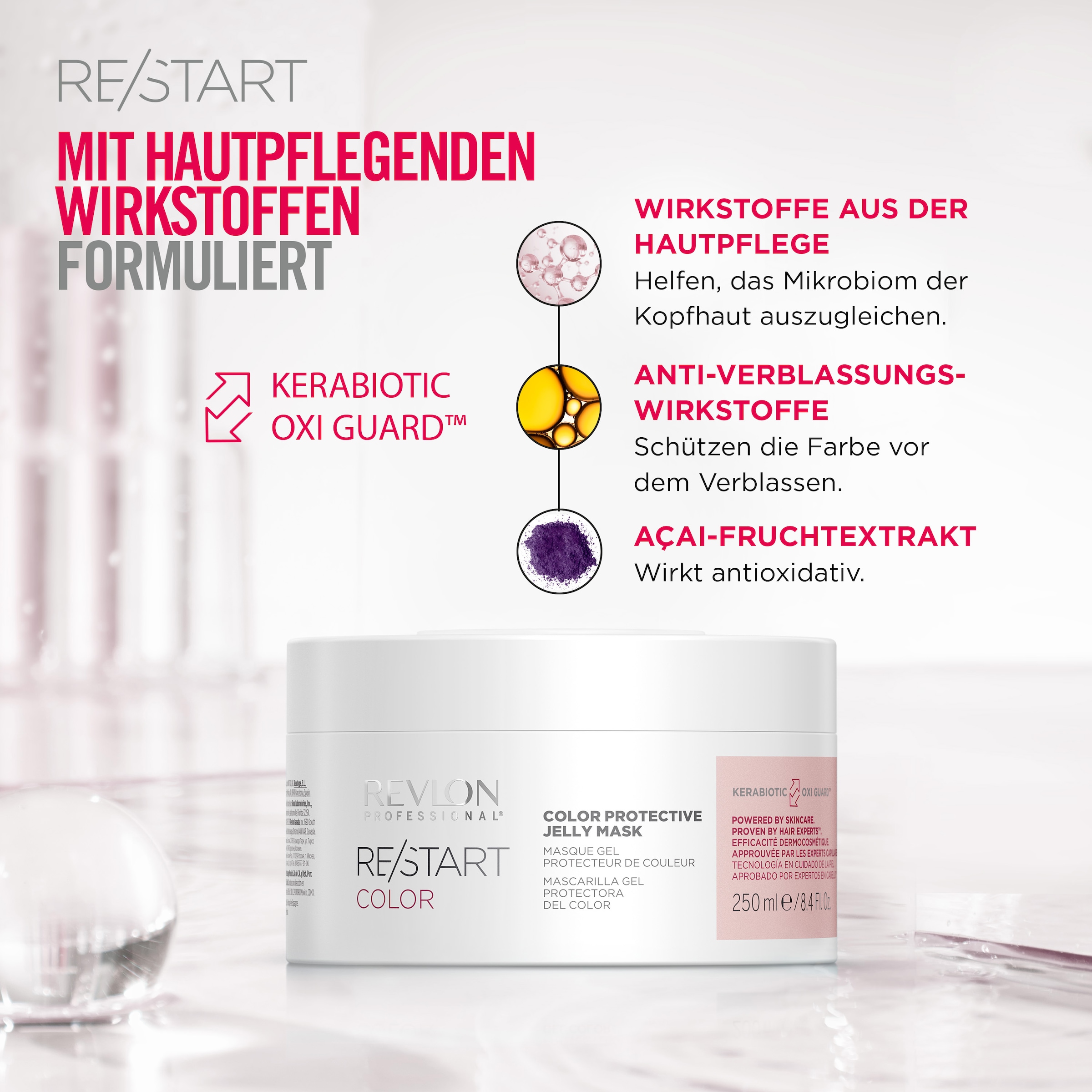 REVLON PROFESSIONAL Haarmaske »RE/START COLOR PROTECTIVE JELLY MASK« Beugt Verblassung der Haarfarbe vor und spendet Feuchtigkeit.