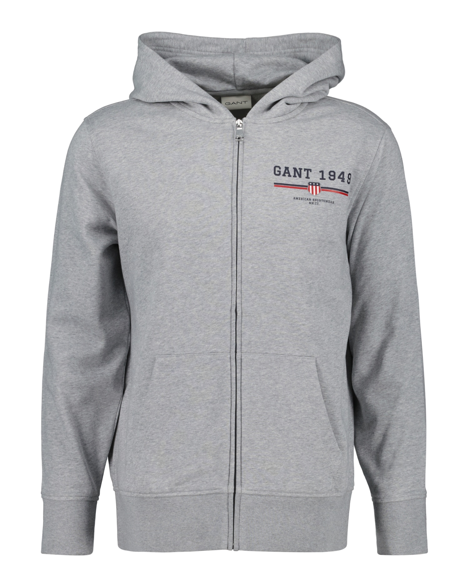 Gant Kapuzensweatjacke "GRAPHIC FULL ZIP HOODIE", Kängurutasche, Rippbündch günstig online kaufen