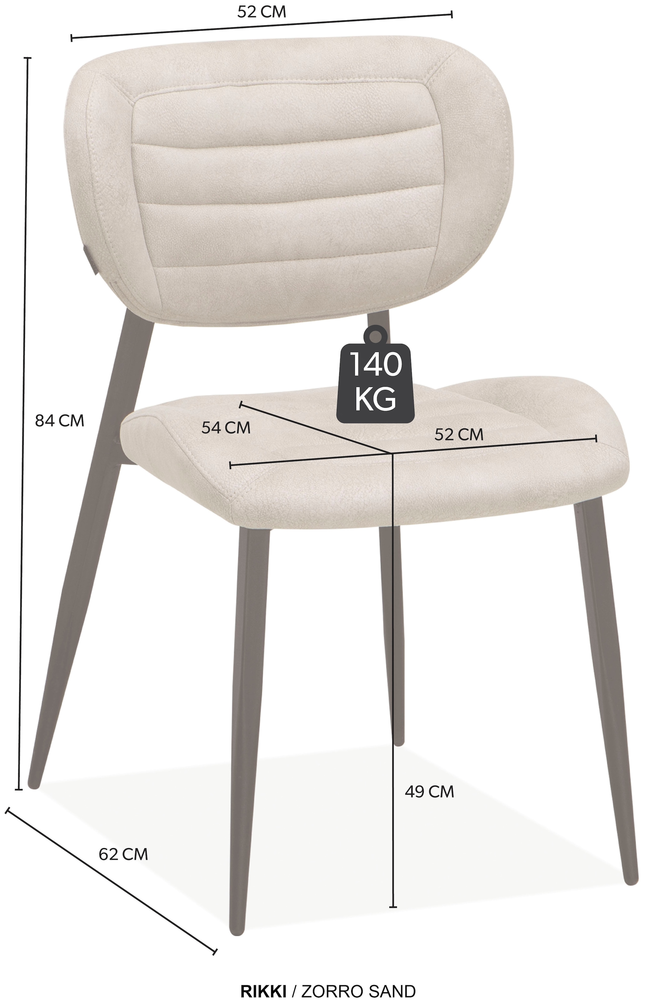 OMG Design Esszimmerstuhl »Rikki«, (Set), 2 St., Stoff, bequemer Polsterstuhl in modernen Farben