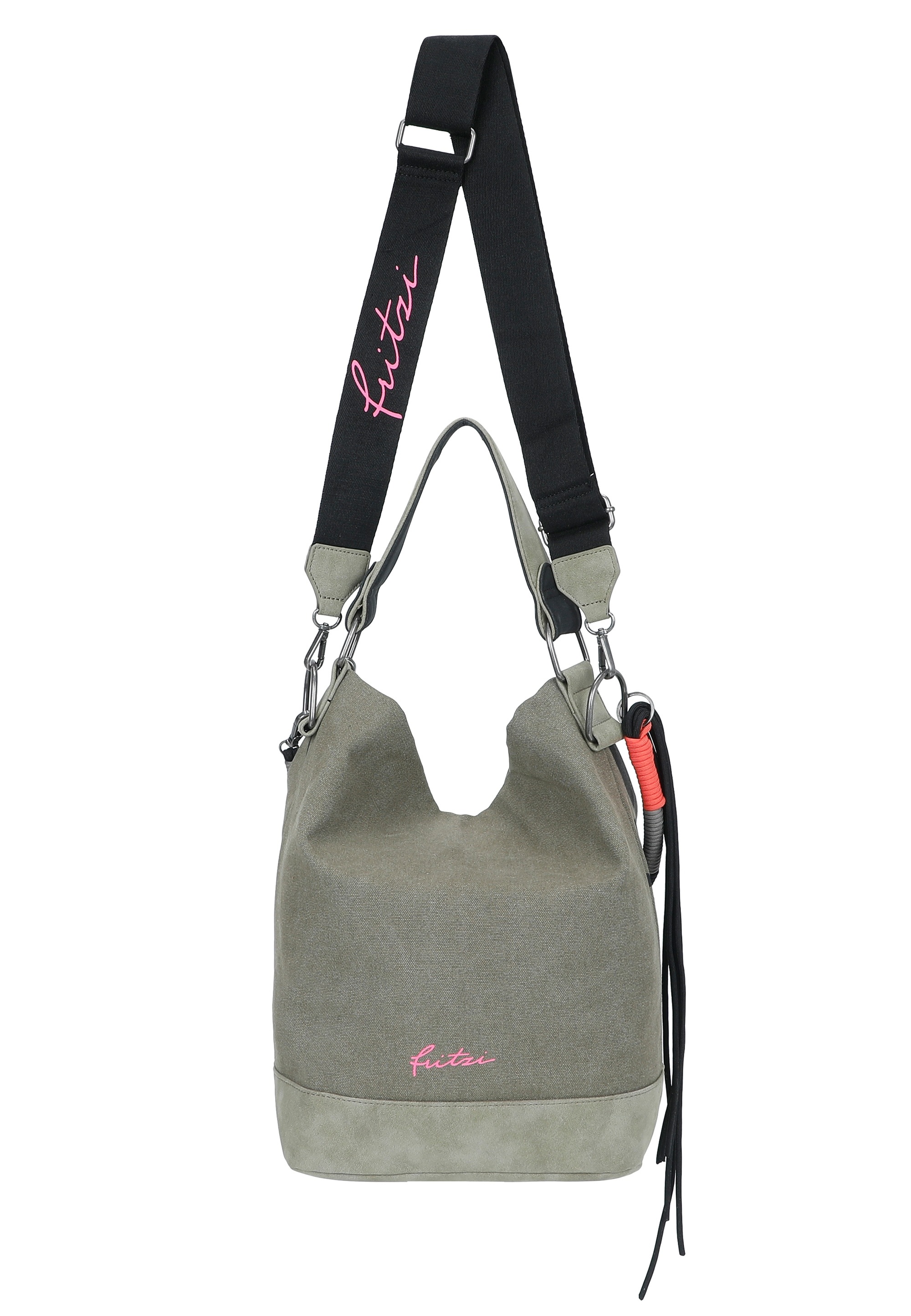 Fritzi aus Preußen Schultertasche »Izzy07 Olga Limited Canvas Panther Spotty« mit abnehmbarem Fritzi-Anhänger