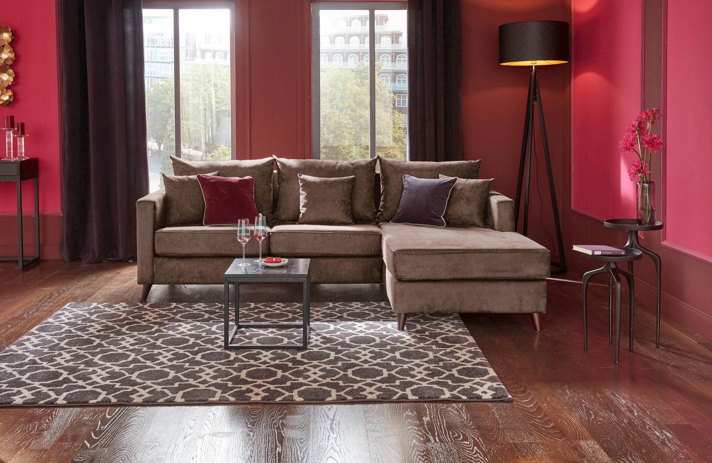Home affaire Ecksofa "Renesse L-Form" lose Kissen, Keder an Sitzkissen