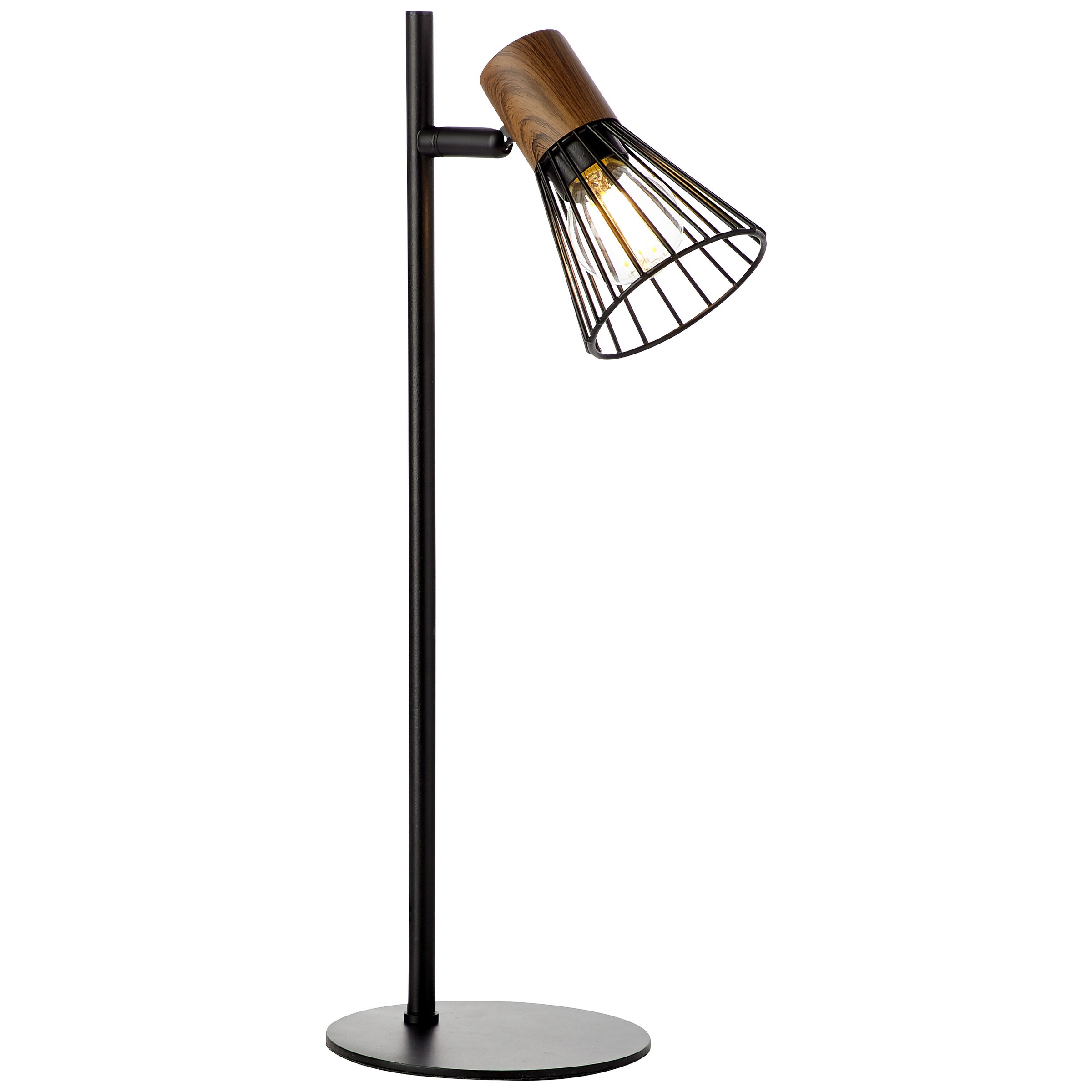 Brilliant Leuchten Tischleuchte Manama, E14, 1 St., Tischlampe holz dunkel/schwarz matt