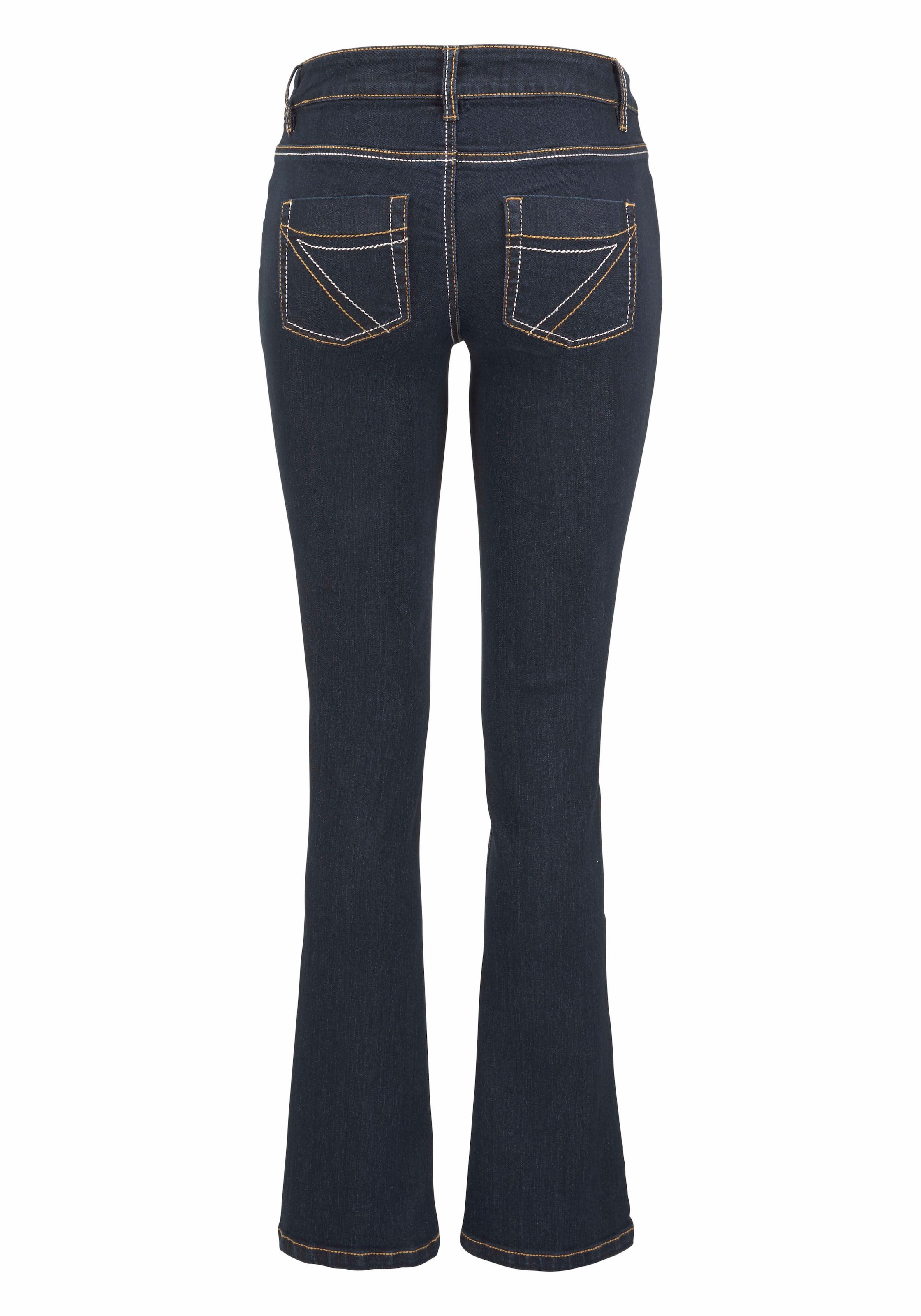 Arizona Bootcut-Jeans »mit Kontrastnähten«, Mid Waist