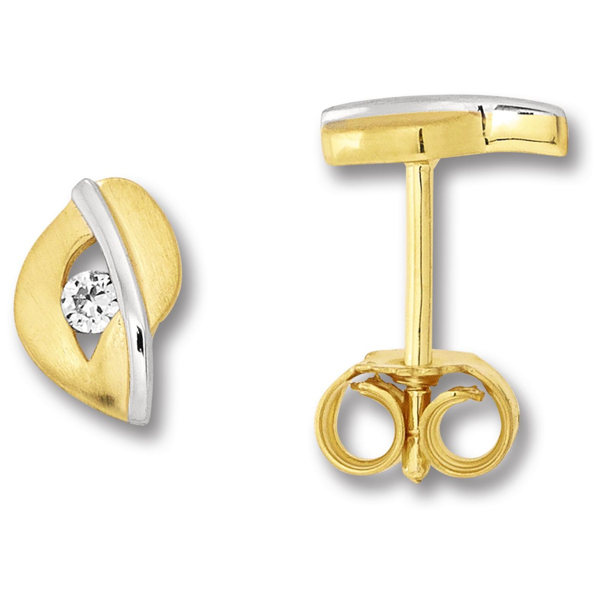 Paar Ohrhänger ONE ELEMENT "Zirkonia Ohrringe Ohrstecker aus 333 Gelbgold", gold, Ohrringe, Damen, Damen,mit Zirkonia, Gelbgold 333 Gold, Gelbgold 333, Gold, Feine Gestaltung – ein Sinnbild mit ruhiger Eleganz