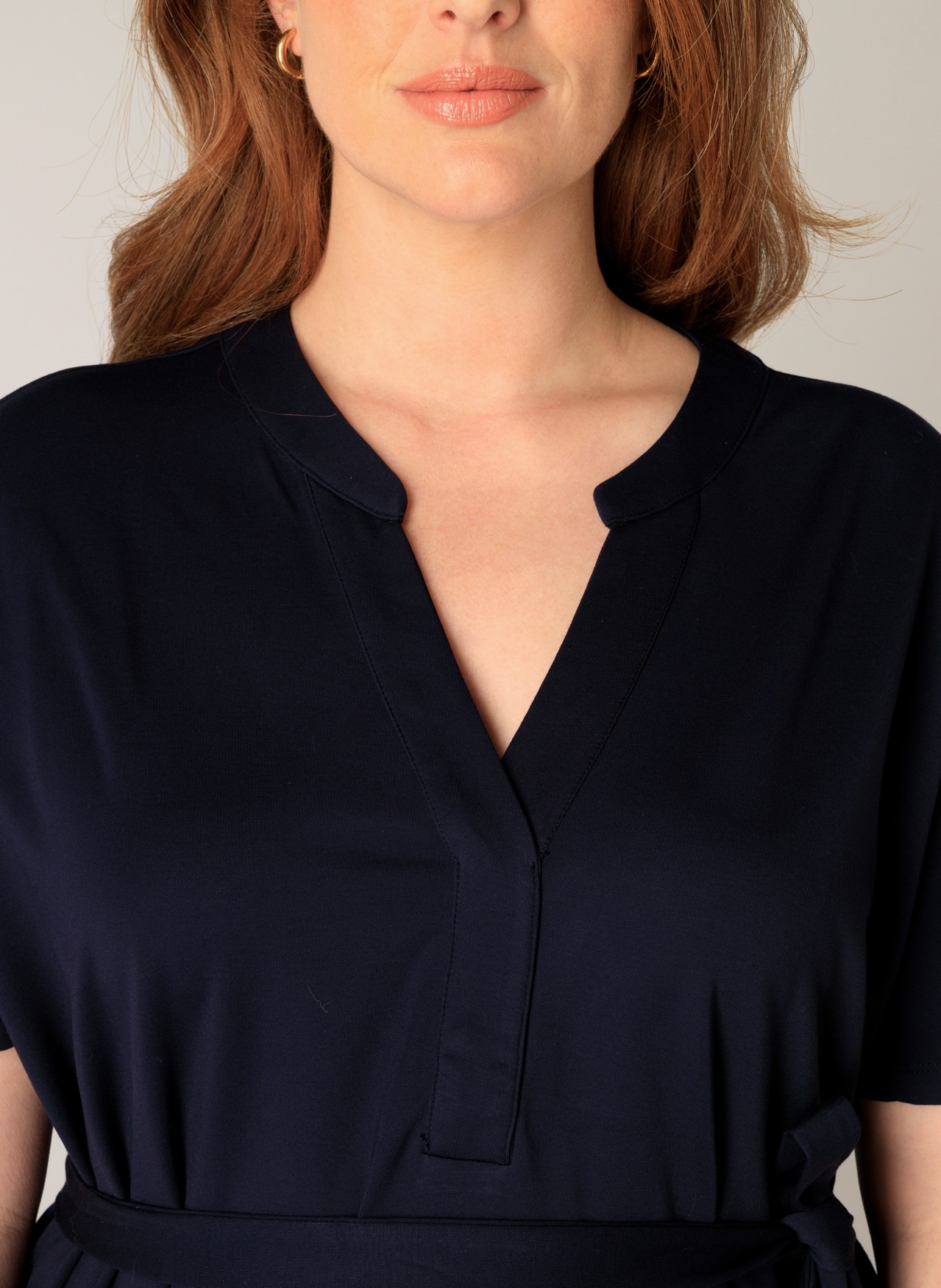 Thumbnail - Base Level Curvy Sommerkleid Ohne Taschen mit Bindegürtel