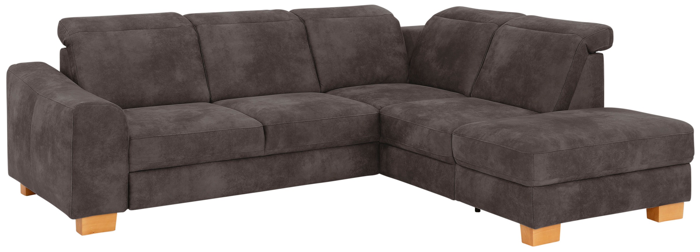Ecksofa HOME AFFAIRE "Dundee L-Form", braun (mocca), B:263cm H:86cm T:219cm, Luxus-Microfaser Florence (100% Polyester), Sofas, Ecksofa, wahlweise mit Kopfteilverstellung und zusätzlich mit Bettfunktion 5