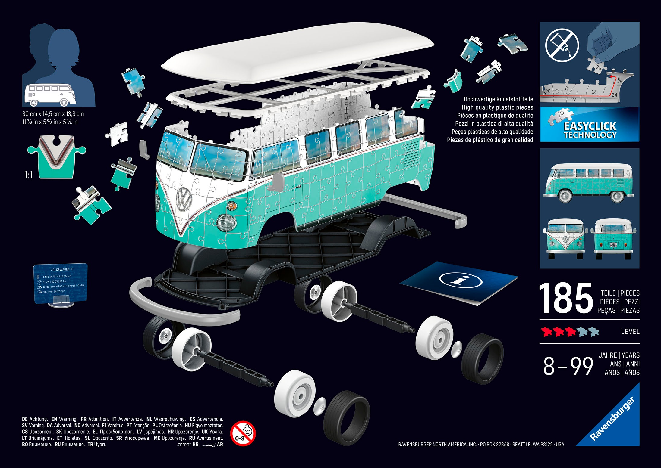 Ravensburger 3D-Puzzle »3D Puzzle Iconics: Volkswagen T1«, Made in Europe