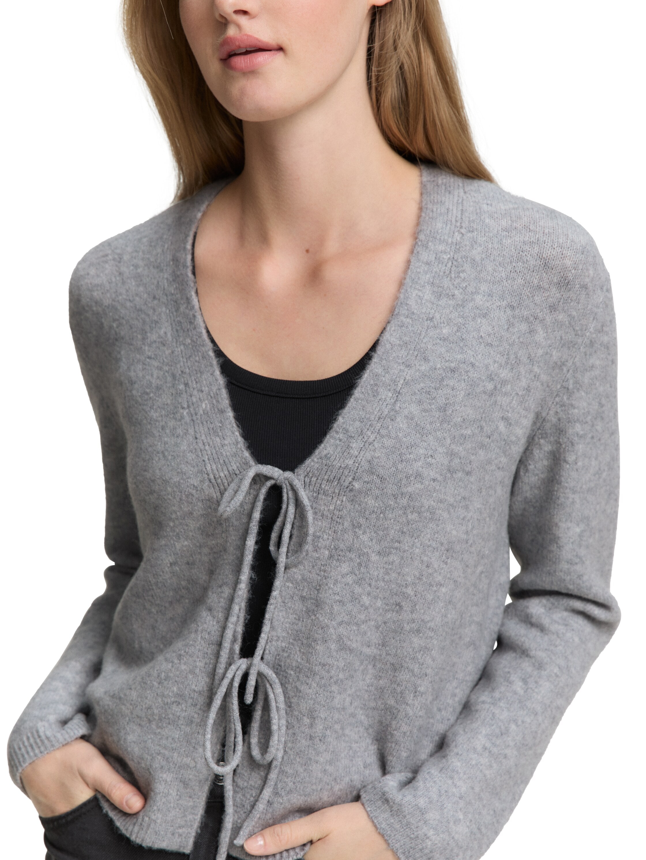 TOM TAILOR Denim Cardigan, mit Schleifen