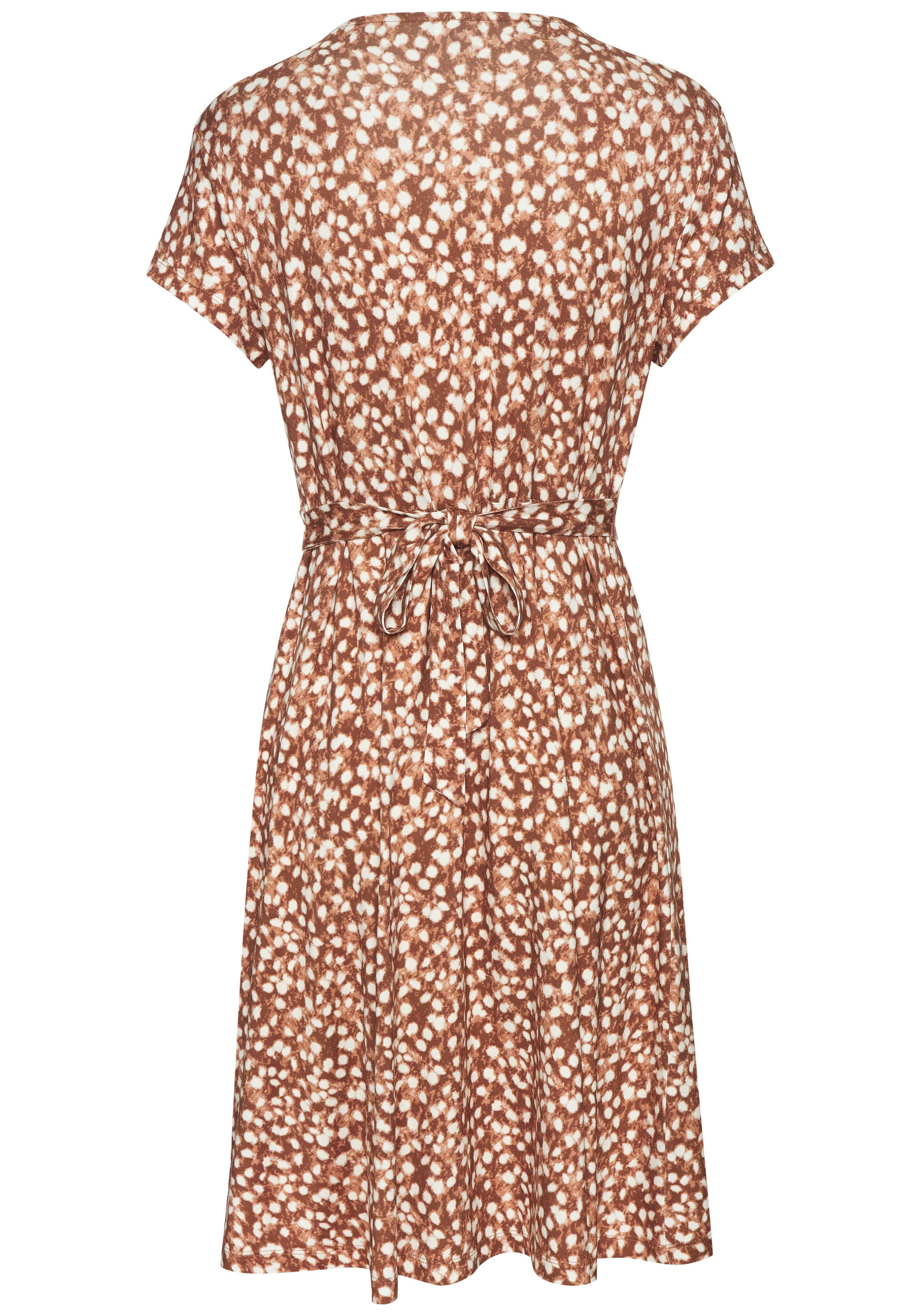 VIVANCE Women Jersey Dress Brown Cream Size 42 3