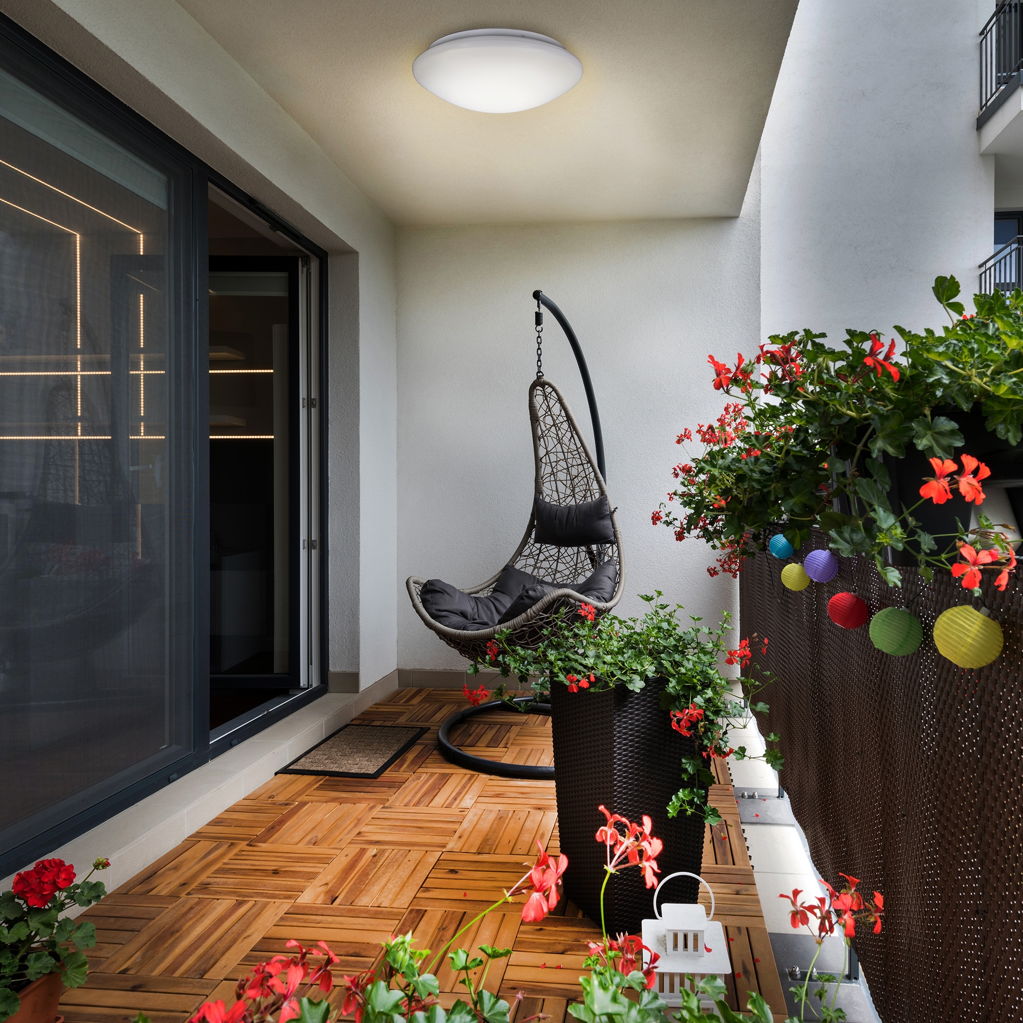 B.K.Licht LED Deckenleuchte, 1 flammig, Leuchtmittel LED-Board | LED fest integriert, LED Bad Deckenlampe Design Deckenstrahler IP44 Badezimmer Küche Flur