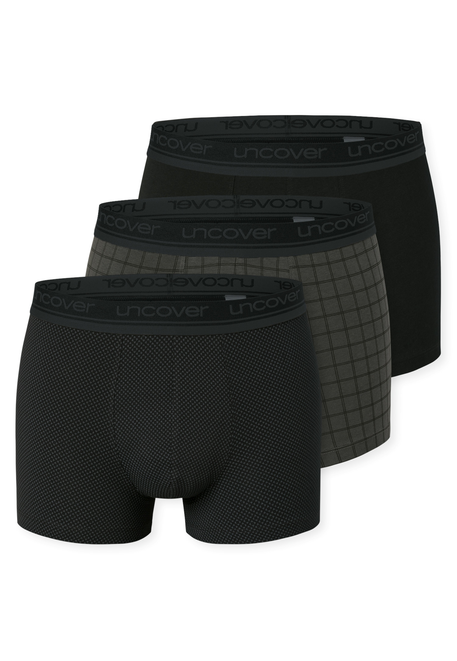 uncover by SCHIESSER Boxer "Uncover Cotton" ohne Eingriff, elastisch, Single Jersey-Qualität, Logo-Bund