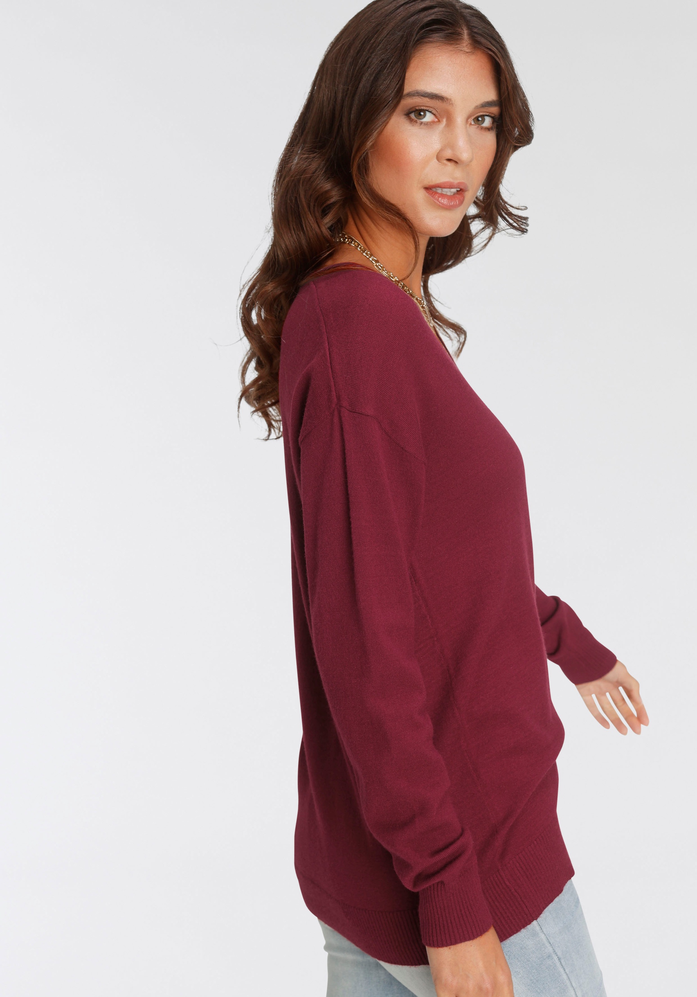 Laura Scott V-Ausschnitt-Pullover NH6527