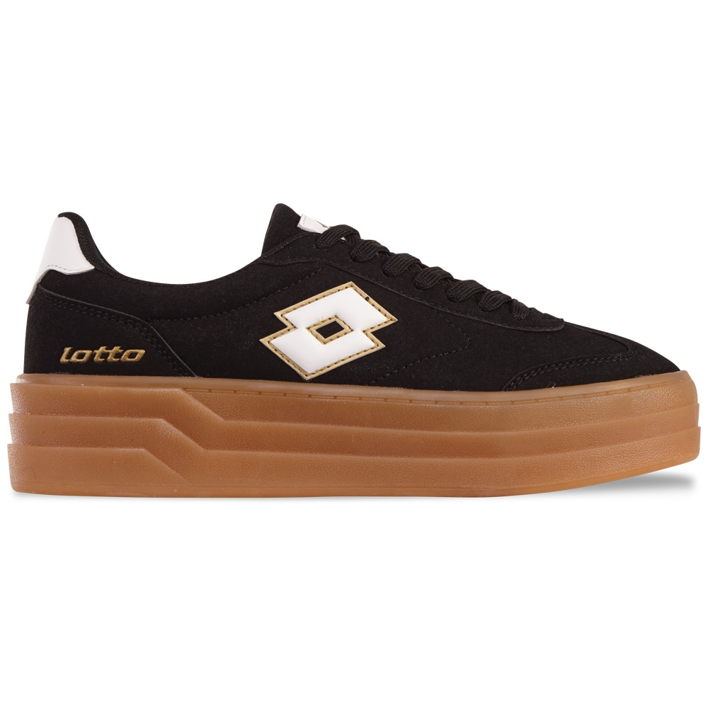 Sneaker LOTTO, Damen, Gr. 39, schwarz-weiß (schwarz, weiß), Synthetik, mehrfarbig, Schuhe Sneaker, - mit gepolsterter Schaftkante