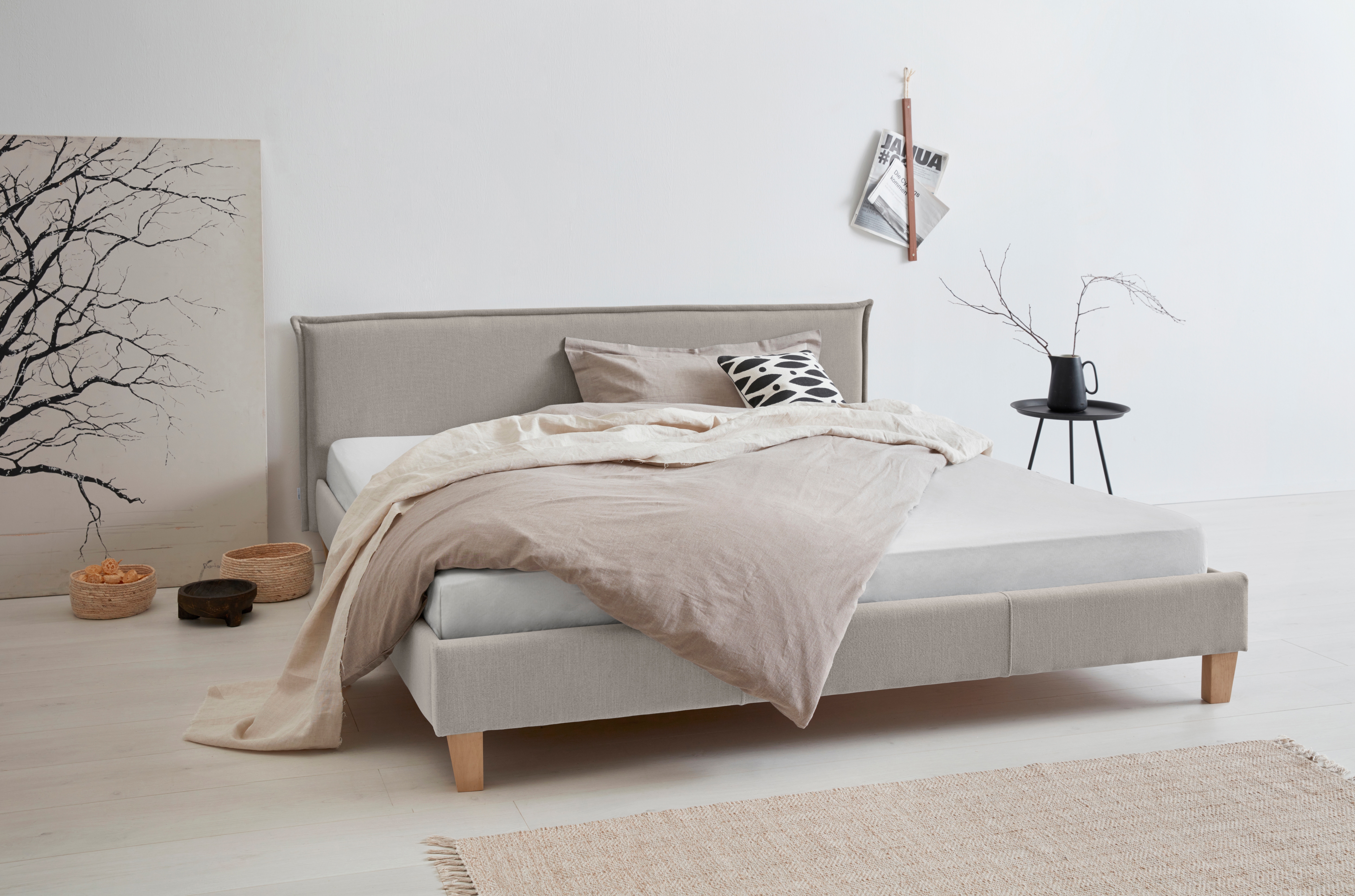 OTTO products "Heddi" in 5 Breiten: von 90cm-200cm, Biese am Kopfteil, Strukturstoff