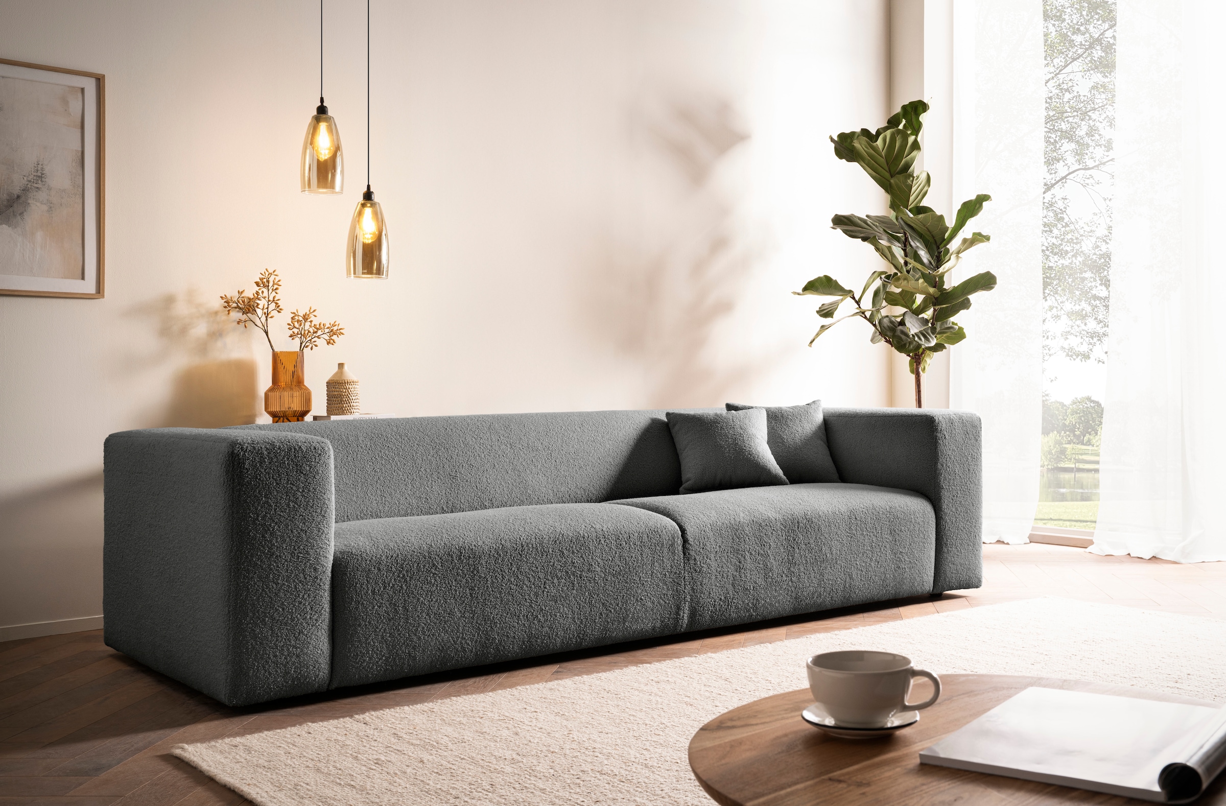 andas 3-Sitzer »BAKELS, Couch in Cord oder Boucle-Stoff, Sofa im modernen Design«, bequemer Sitzkomfort,in 2 Stoffen und 8 Farben lieferbar
