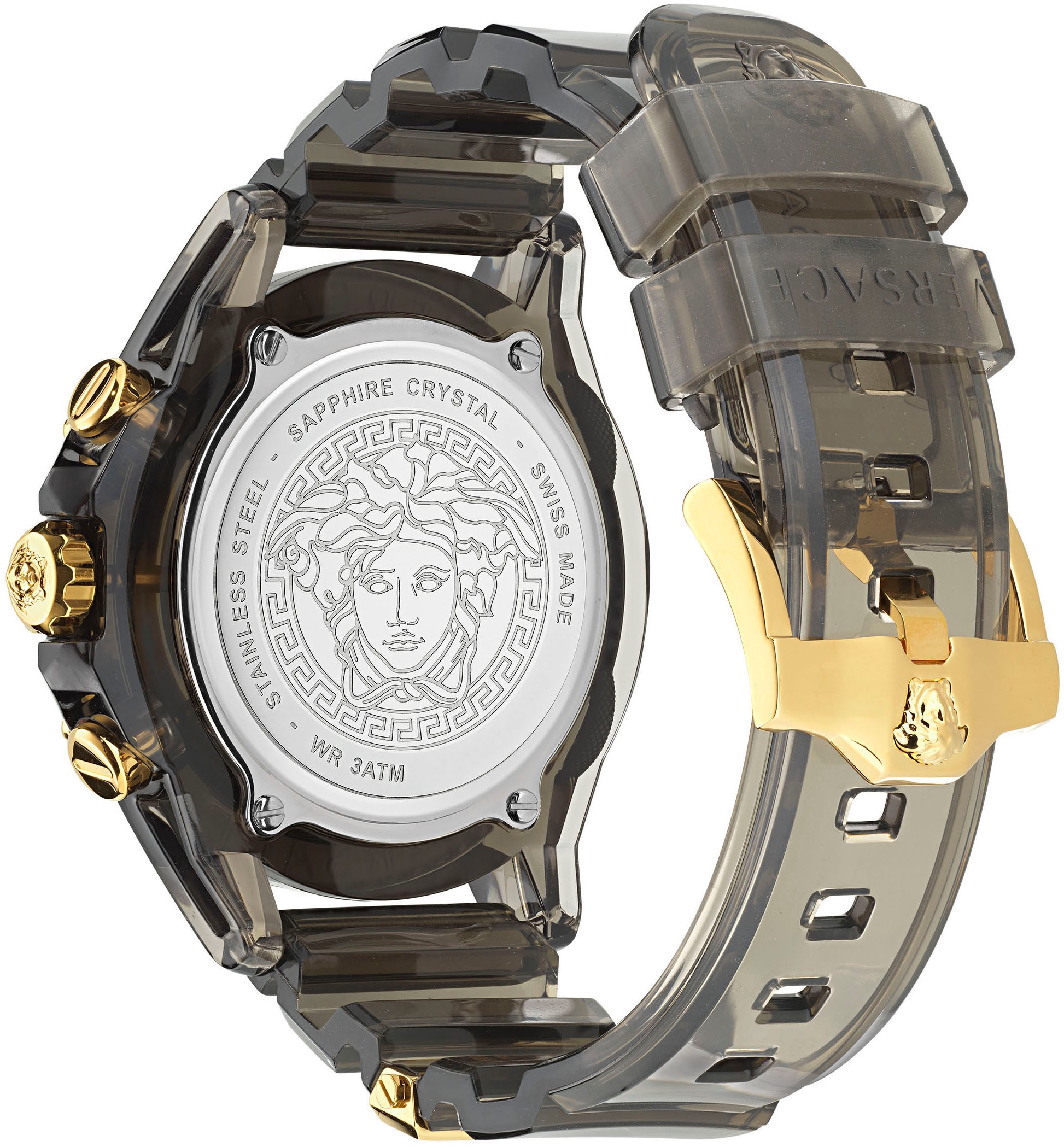 Versace Chronograph »ICON ACTIVE«, Quarzuhr, Armbanduhr, Damenuhr, Herrenuhr, Swiss Made, Polyurethanband