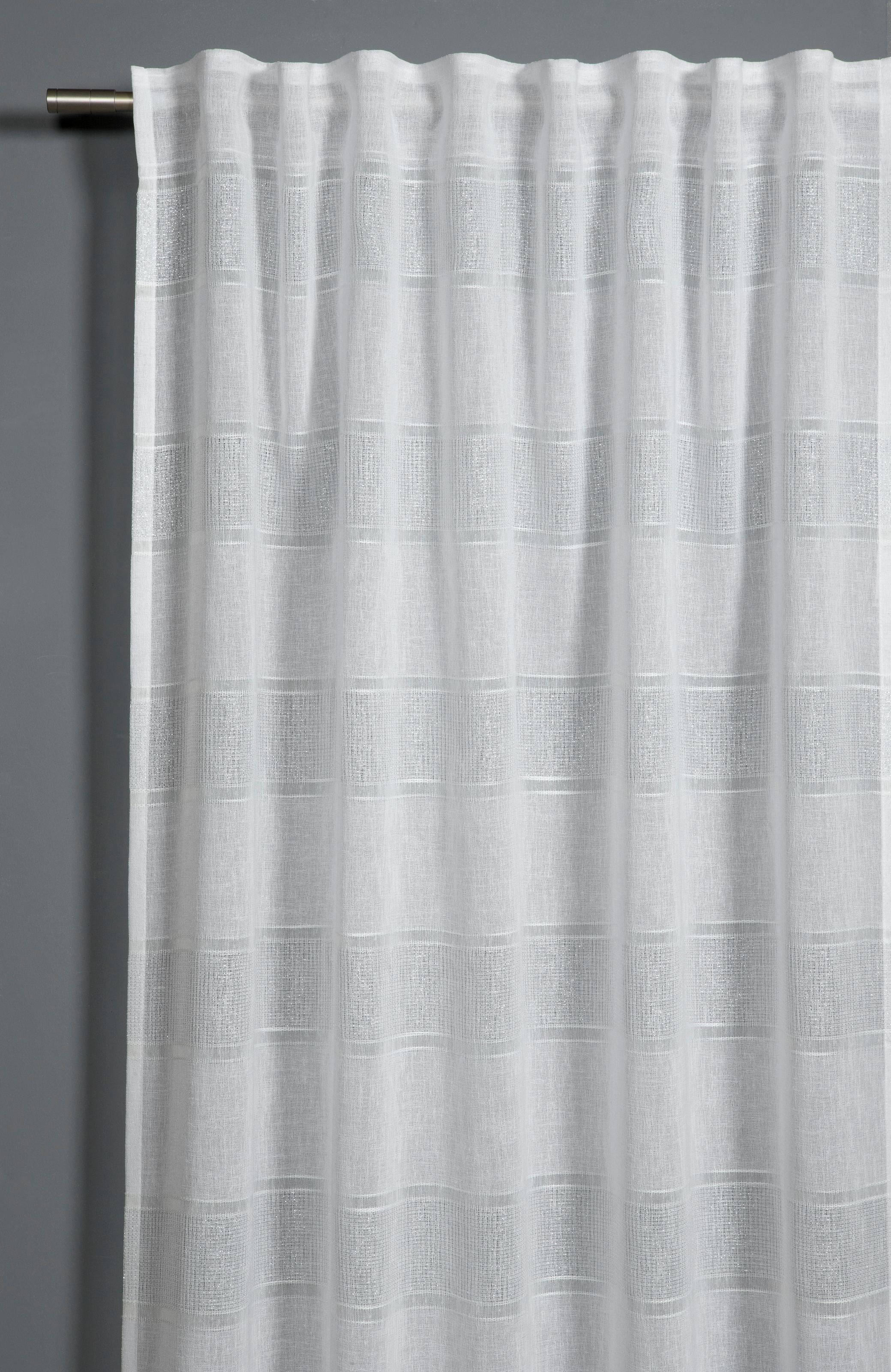 Gardine »Schal Effektgarn«, (1 St.), mit Gardinenband und verdeckten Schlaufen
