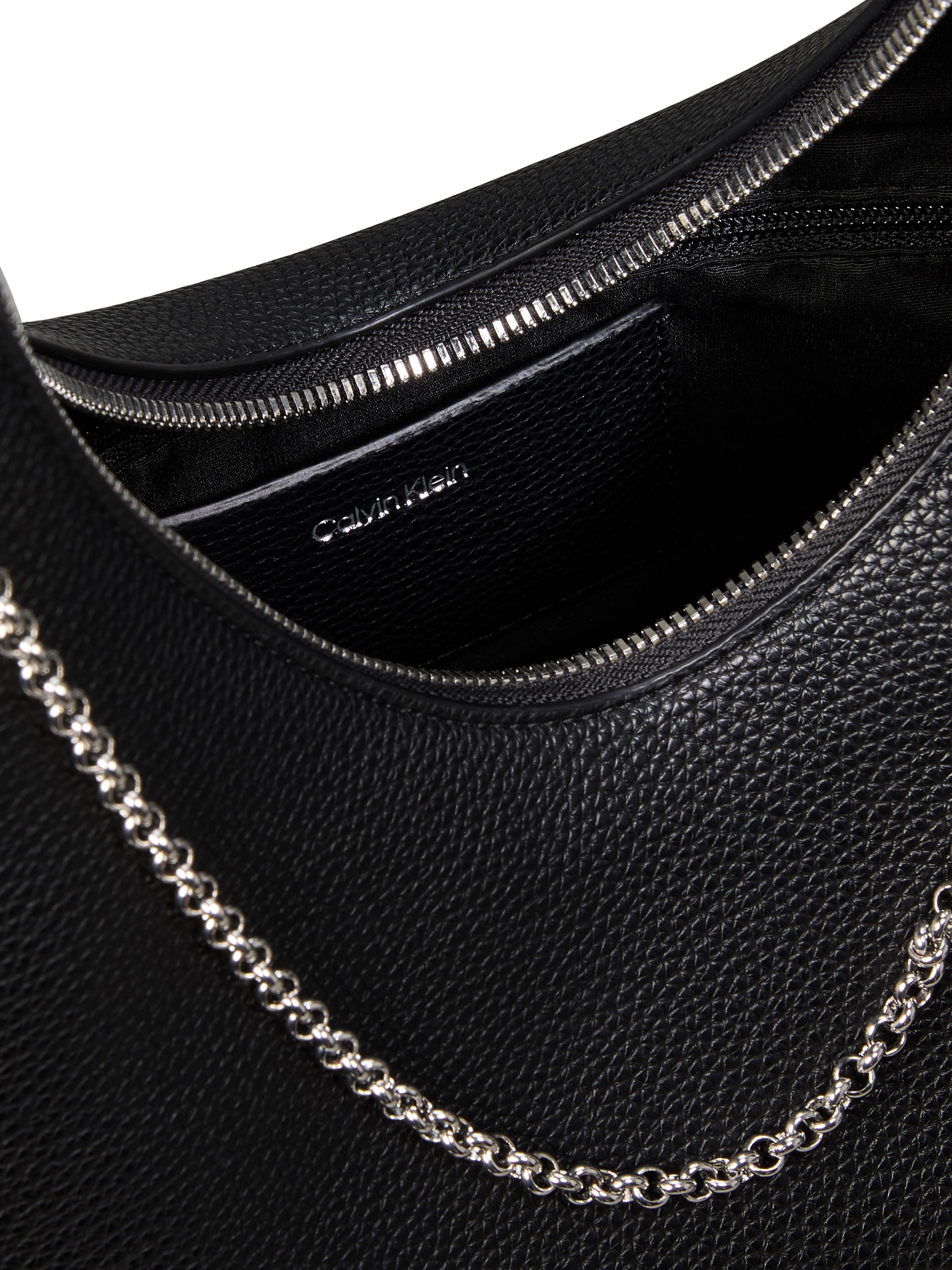 Calvin Klein Schultertasche »EMBLEM HW PEBBLE SHOULDER BAG« Schultertasche, Umhängetasche, Hobo Bag mit Logoschriftzug