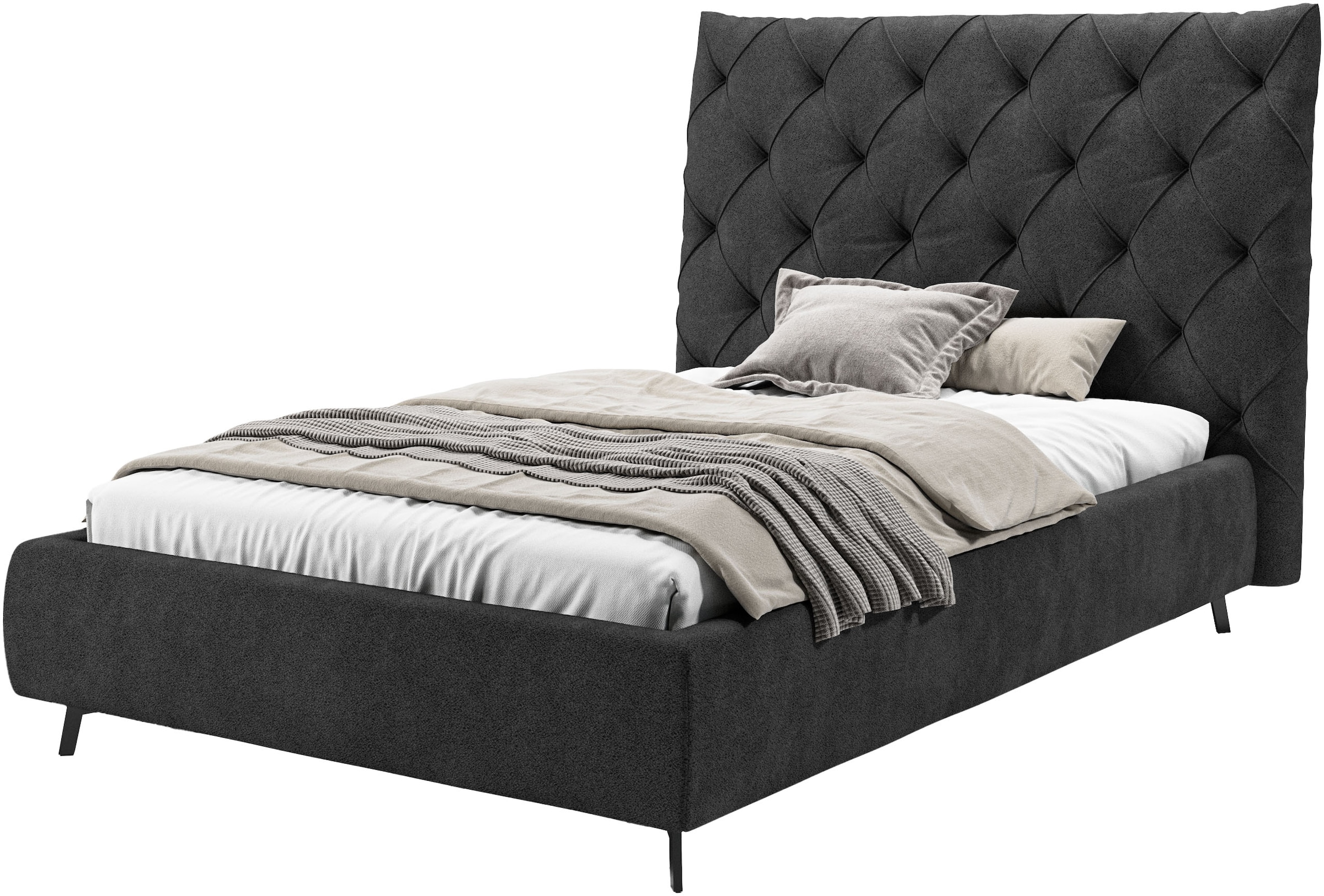 Home affaire Polsterbett "Maxime, in 4 Breiten bis 200cm, auch in Leder" Kopfteilhöhe 143 cm, belastbar bis 280 kg, auch in Überlänge 220cm