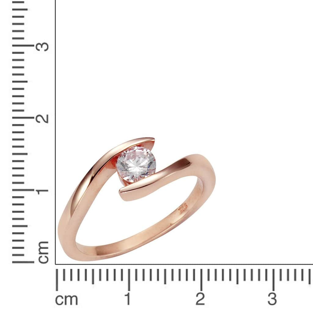 Vivance Fingerring »925 Silber rosé vergoldet Zirkonia«