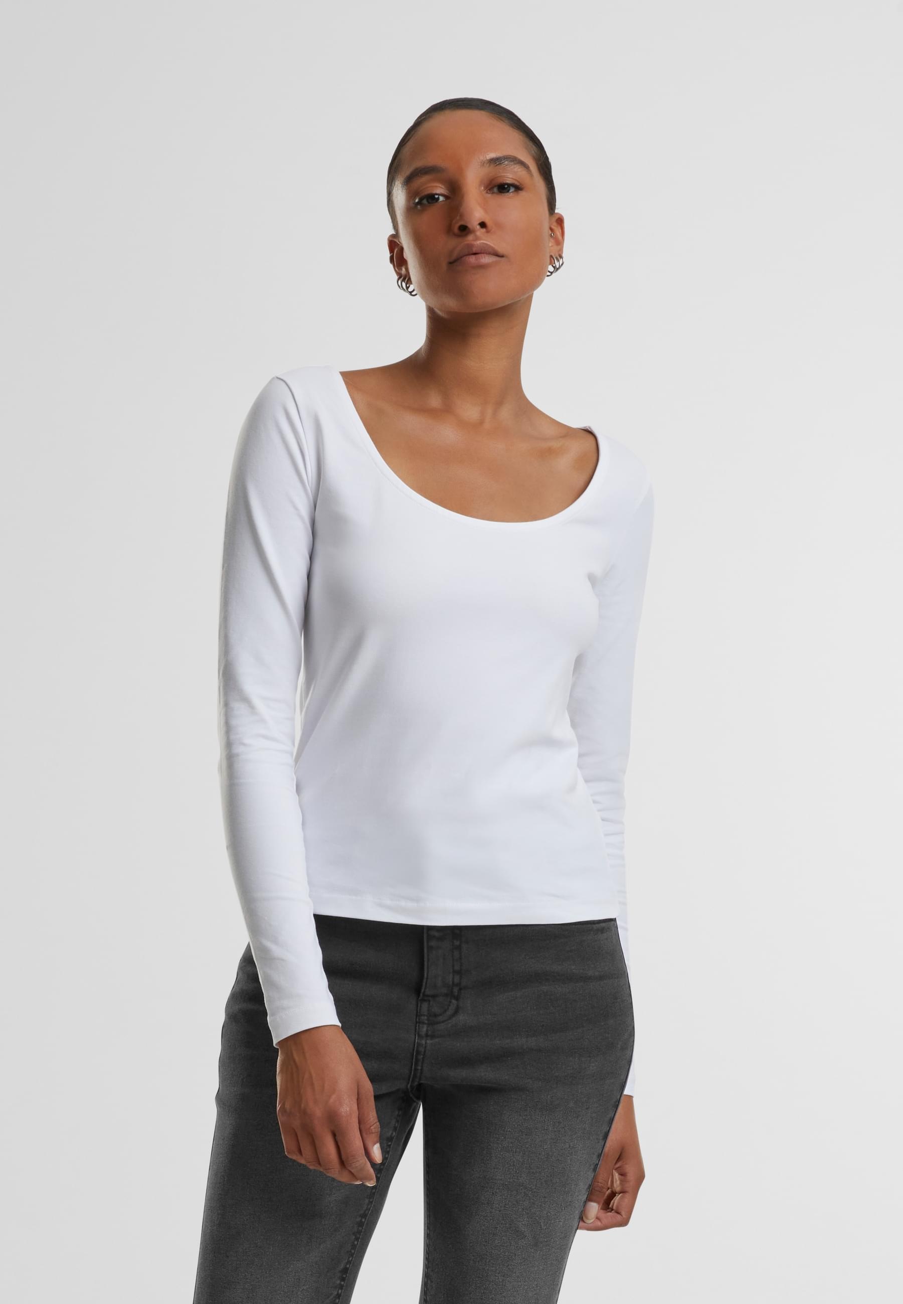 URBAN CLASSICS Longsleeve »Urban Classics Ladies Wide Neck Longsleeve 2-Pack«, (1 tlg.)