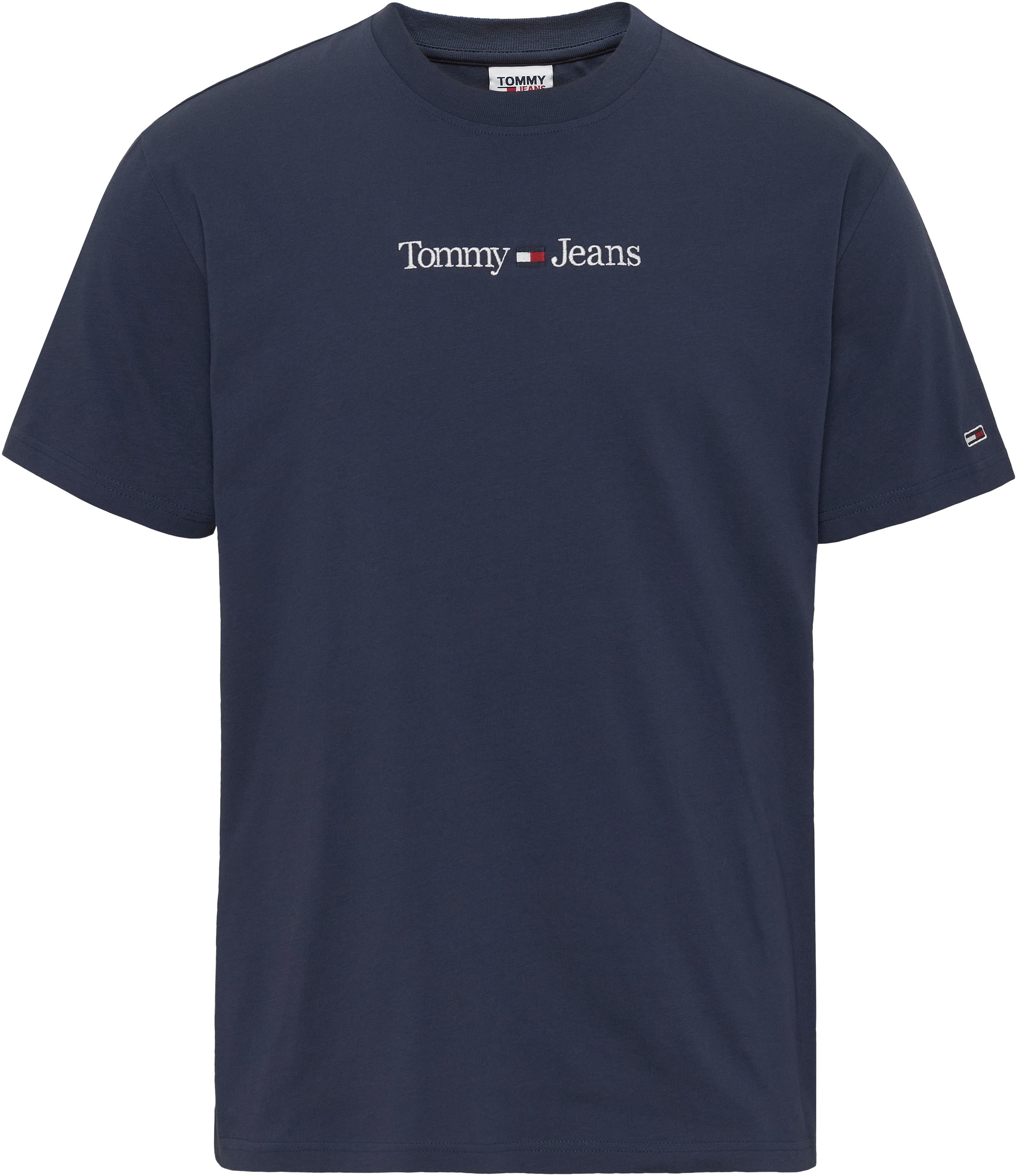 kaufen LOGO Tommy | LINEAR T-Shirt ▷ Logostickerei Jeans TEE«, BAUR CLASSIC »TJM mit