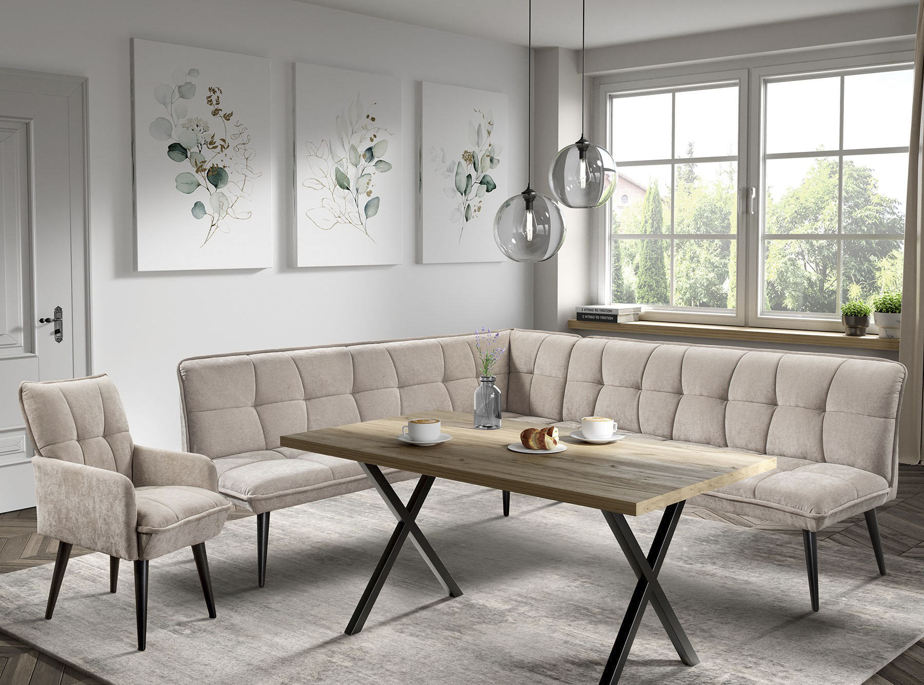 exxpo - sofa fashion "Mocca Essbank, Sitzbank" hoher Sitzkomfort, bequem und elegant, hochwertige Detailverarbeitung