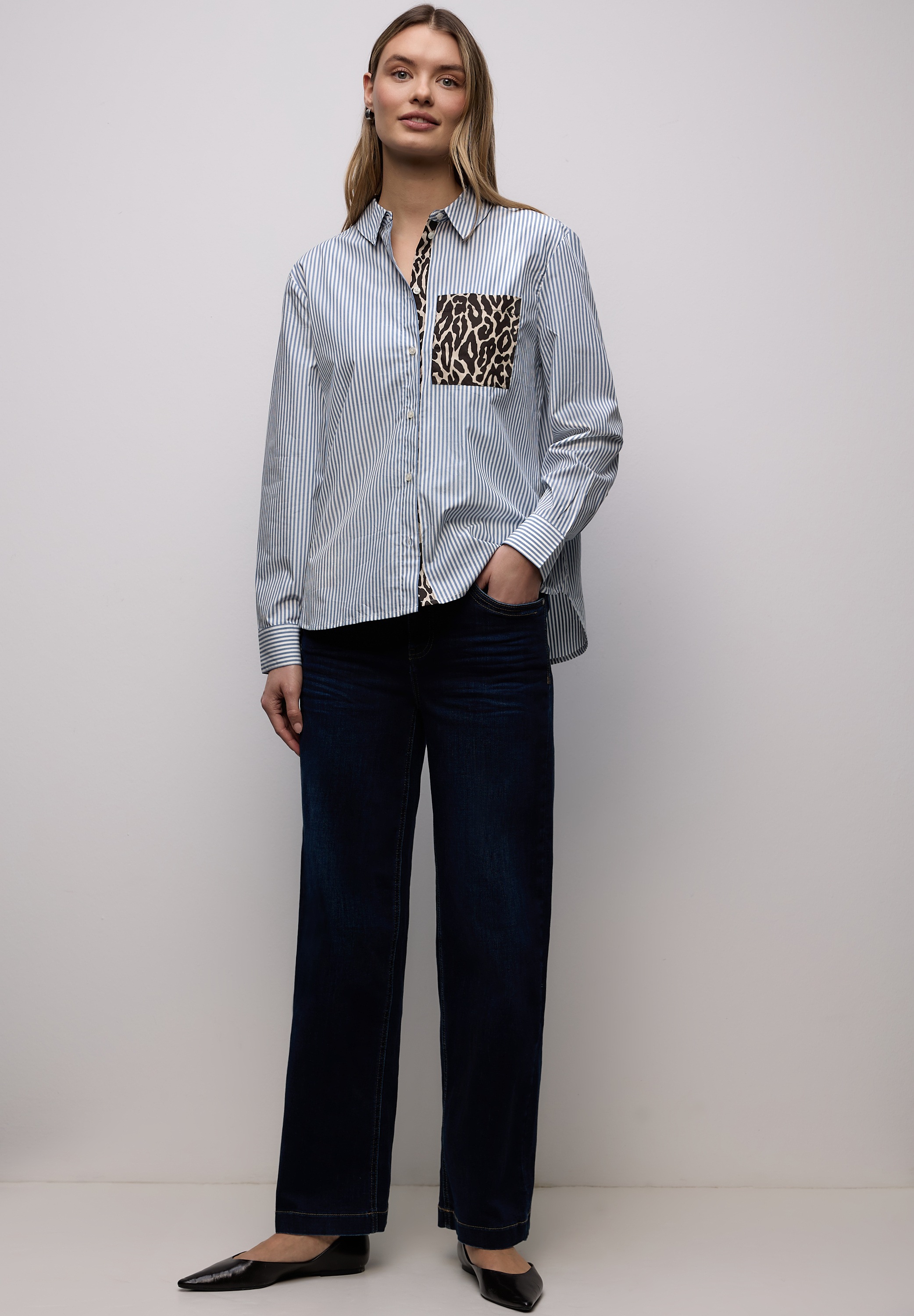 STREET ONE Langarmbluse aus reiner Baumwolle