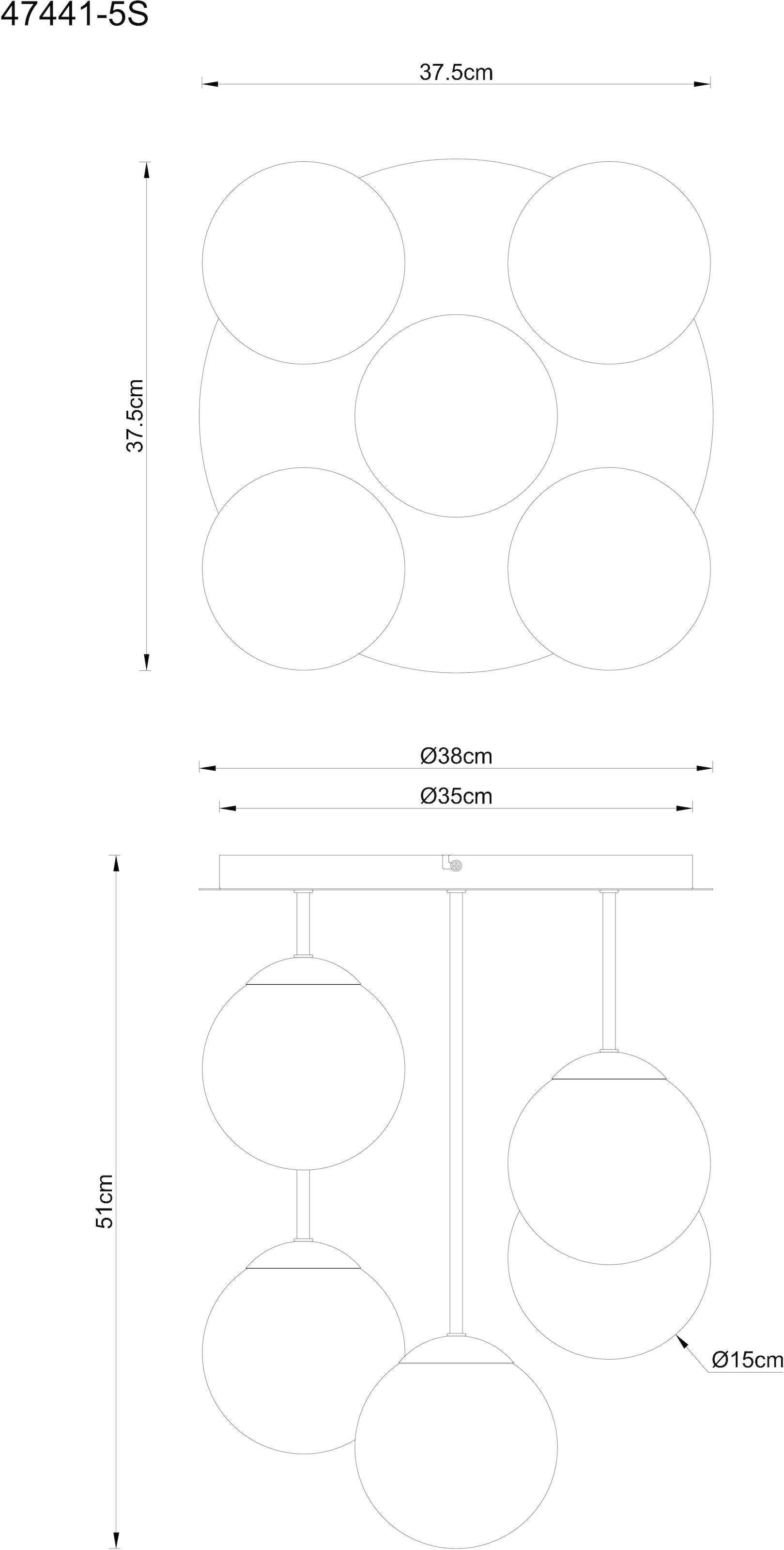 GLOBO LIGHTING Deckenleuchte »HARMON« E14 1 Stk. Deckenleuchte mit Glaskugeln, modern, stilvoll & edel
