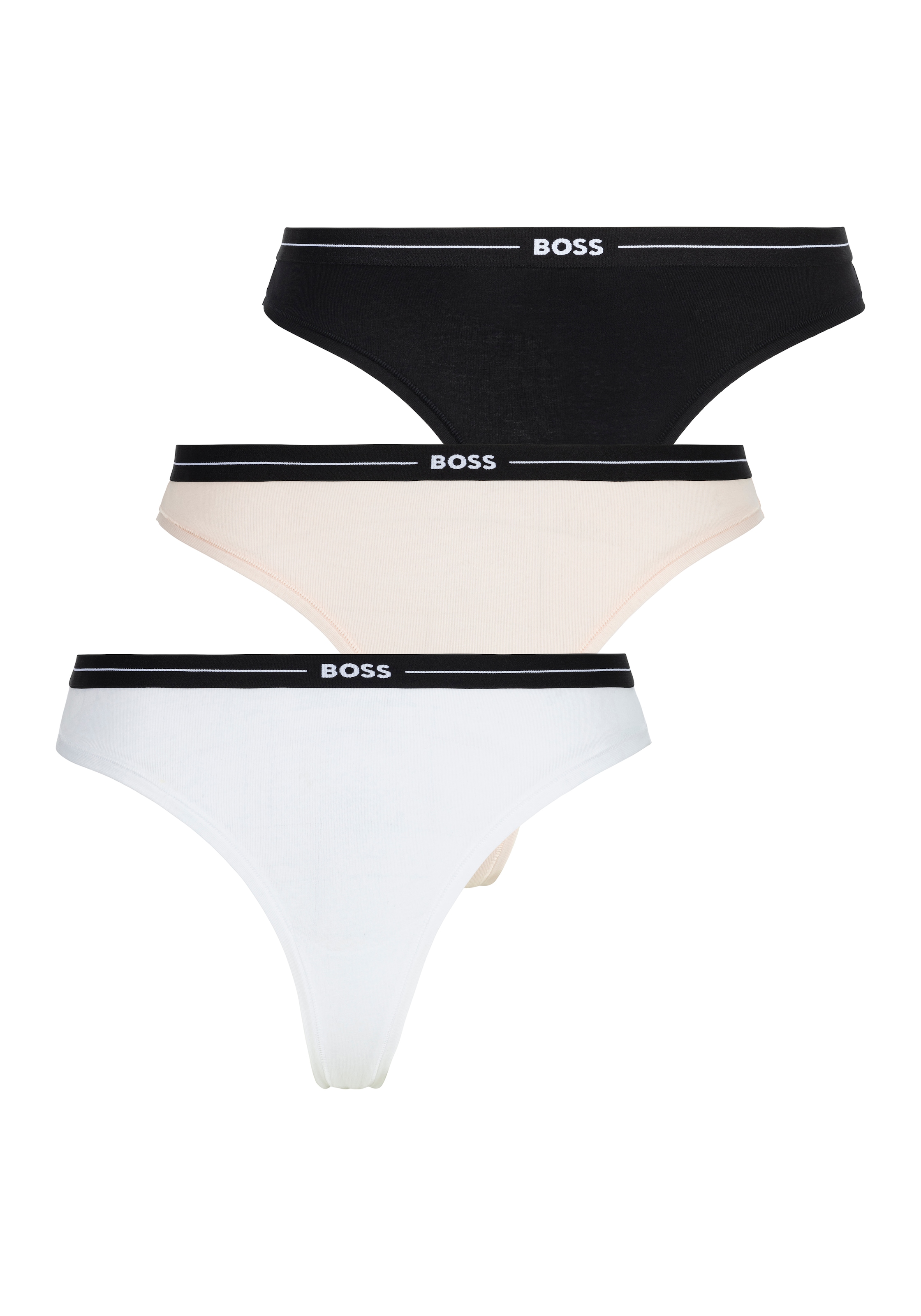 BOSS String "3P THONG", (Packung, 3 St., 3er), mit BOSS Logobund