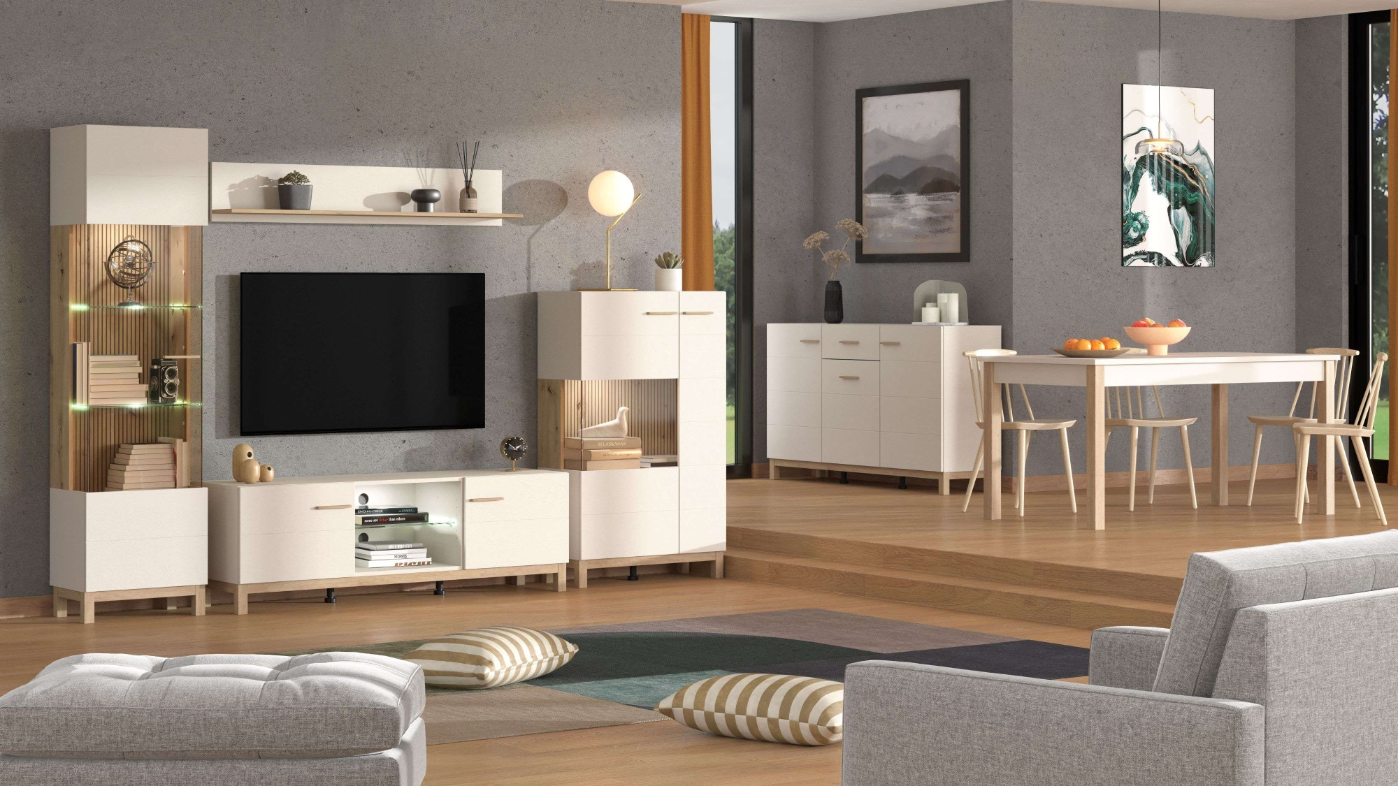 Home affaire TV-Bank »Essex, TV-Board, TV-Kommode, TV-Schrank, TV-Unterschrank, TV-Möbel« Elegantes Lowboard (154 cm) in Kaschmir mit viel Stauraum