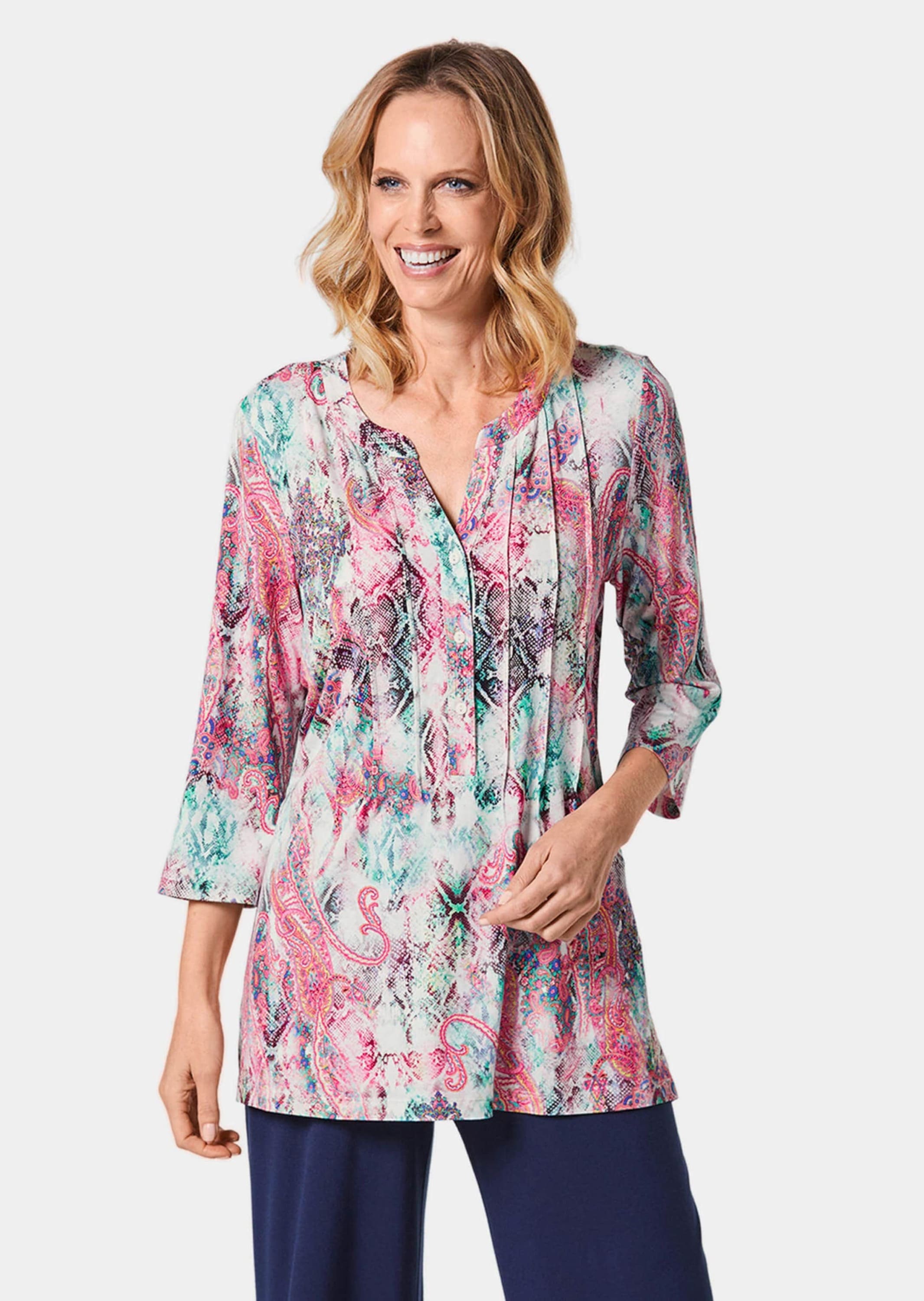 GOLDNER Tunika »Drucktunika-Shirt Figurschmeichelndes Drucktunika-Shirt«
