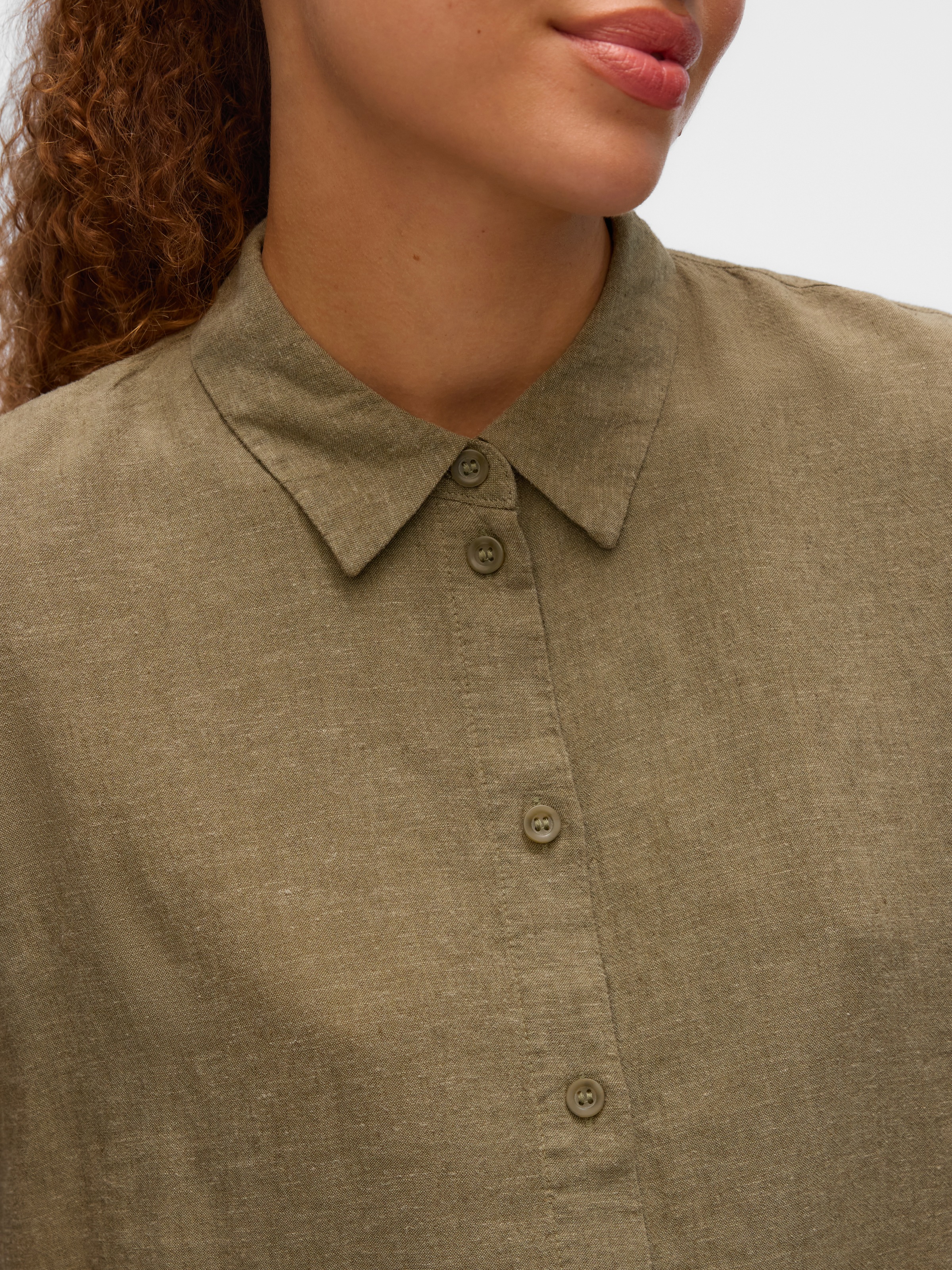 Vero Moda Hemdbluse »VMLINN LINEN 2/4 SHORT SHIRT WVN NOOS«