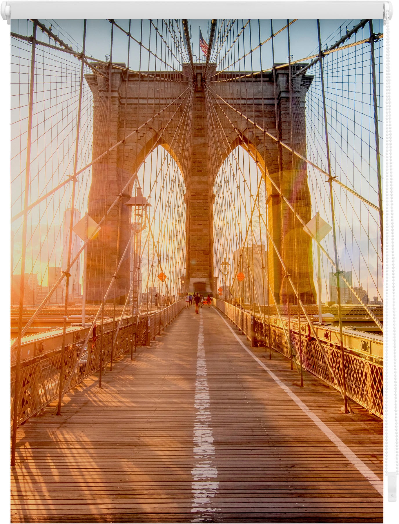 ohne ORIGINAL BAUR Lichtschutz, freihängend, Motiv LICHTBLICK Seitenzugrollo | Bohren, »Klemmfix bedruckt Bridge«, Brooklyn