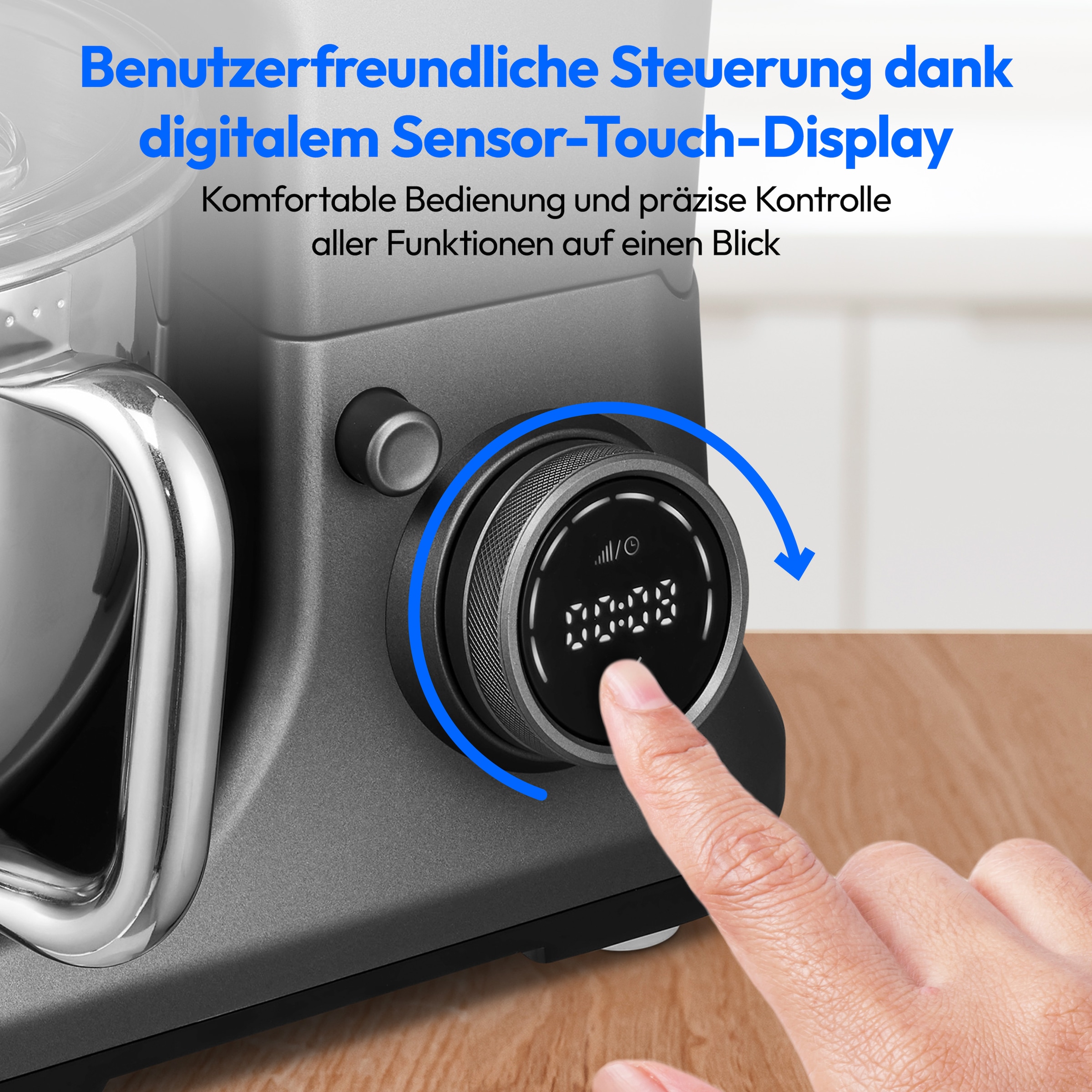 Medion® Küchenmaschine »MD 18430, 8 Geschwindigkeitsstufen, Impulsfunktion, 5L Rührschüssel«, Mit umfangreichem Zubehör-Set, Mixeraufsatz, Fleischwolf-Aufsatz