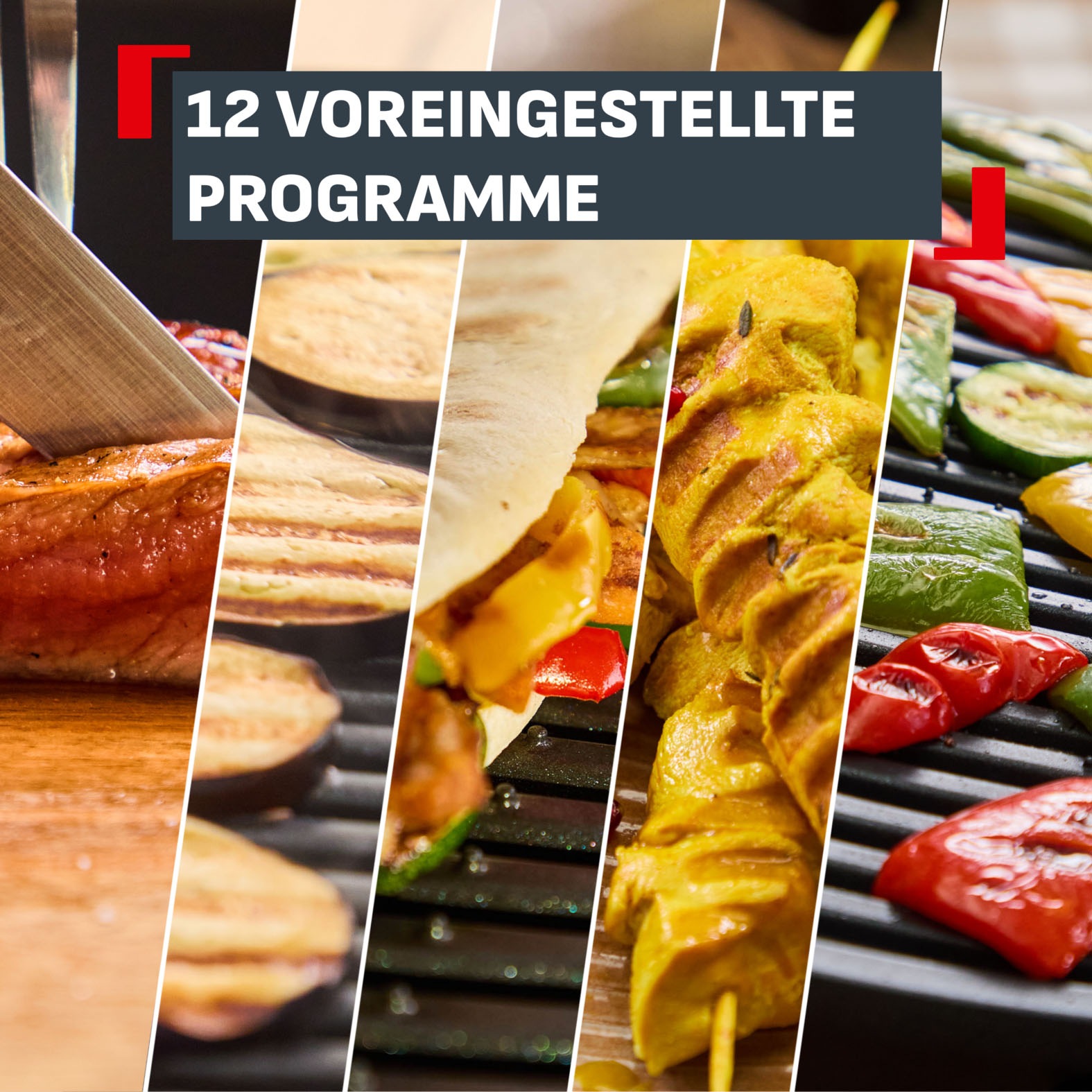 Tefal Kontaktgrill »GC750D OptiGrill Elite« 2000 W 12 Programme, intuitiver Sensor, Grillboost-Funktion, Rezeptbuch App