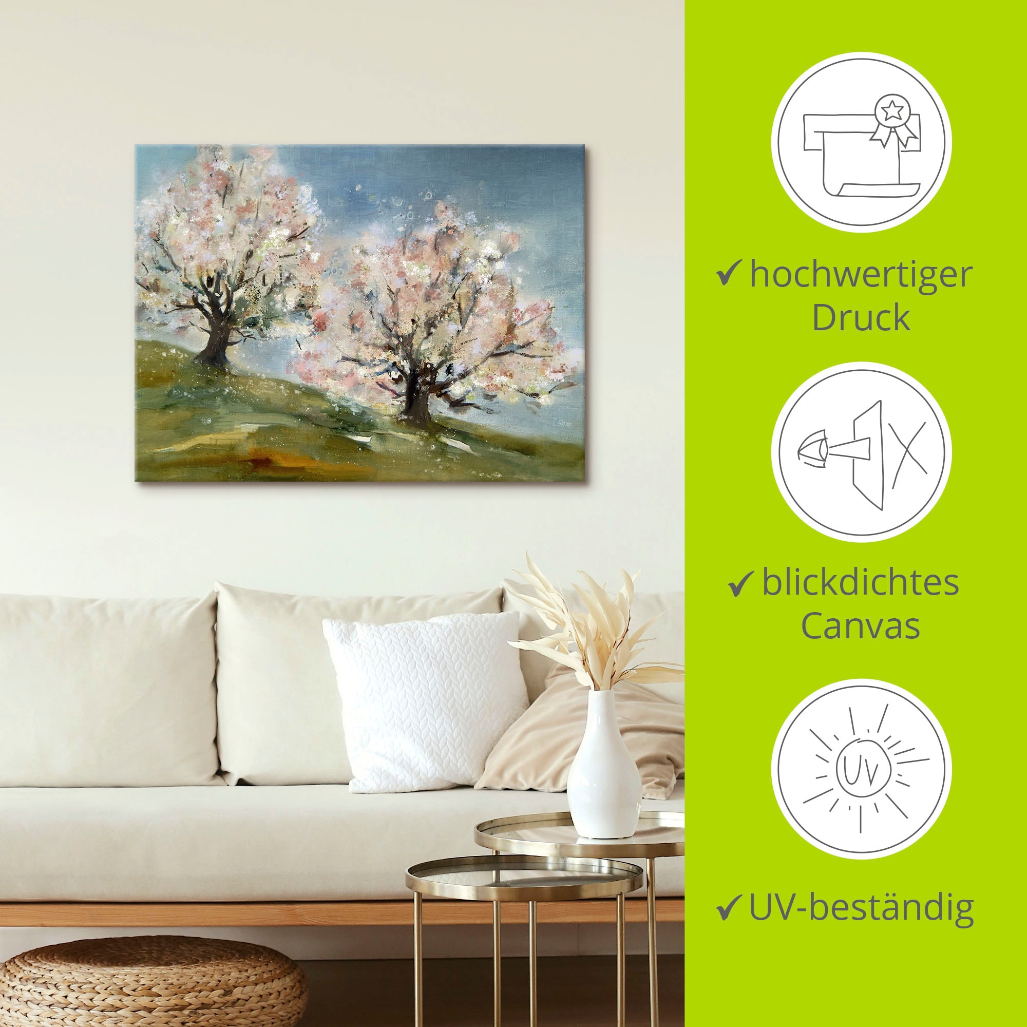 Artland Leinwandbild »Frühling - Obstbaumblüte«, Baumbilder, (1 St.), auf Keilrahmen gespannt