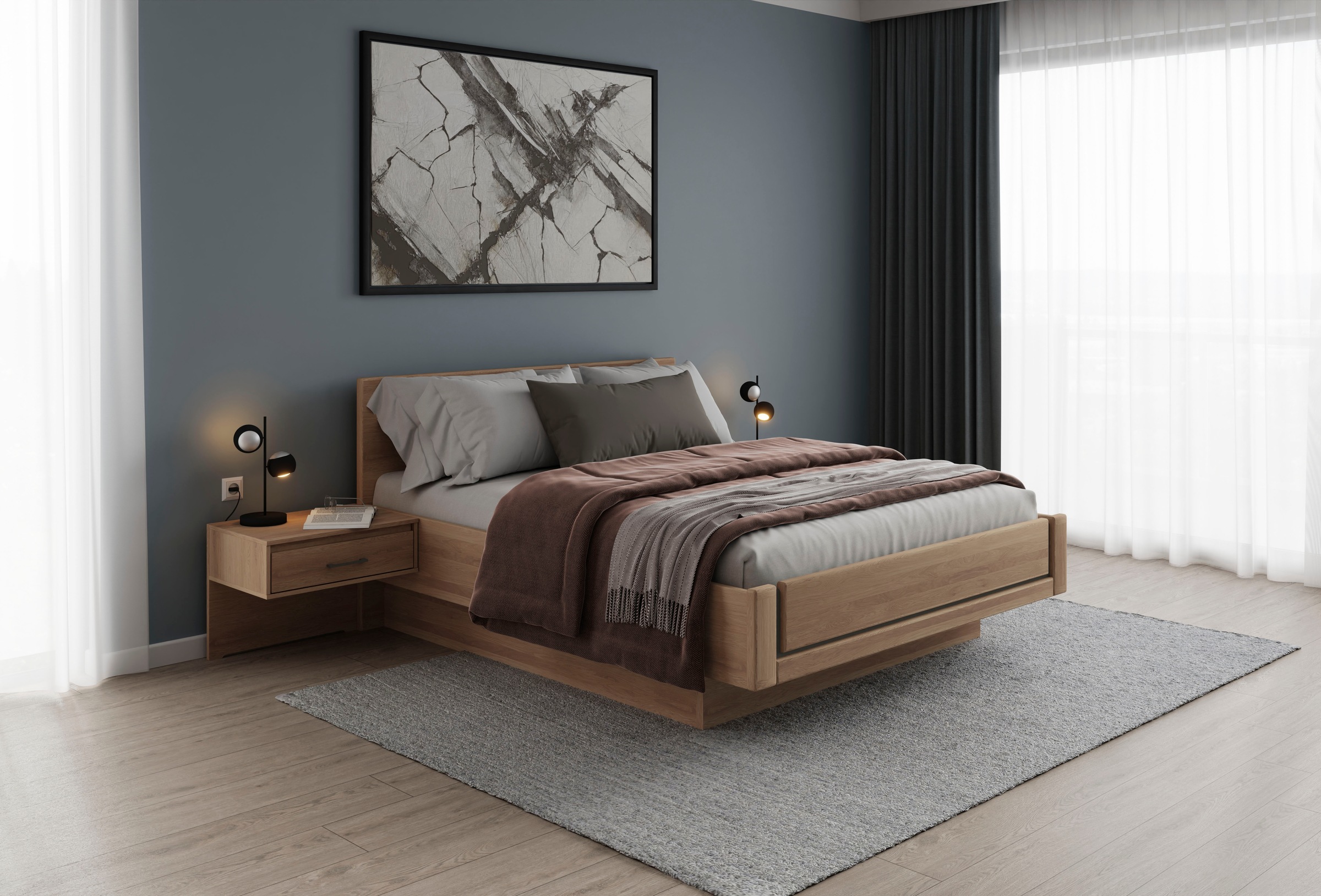 Musterring Holzbett "Sorrent, Bettgestell, Bettrahmen, teilmassiv Eiche", ( günstig online kaufen