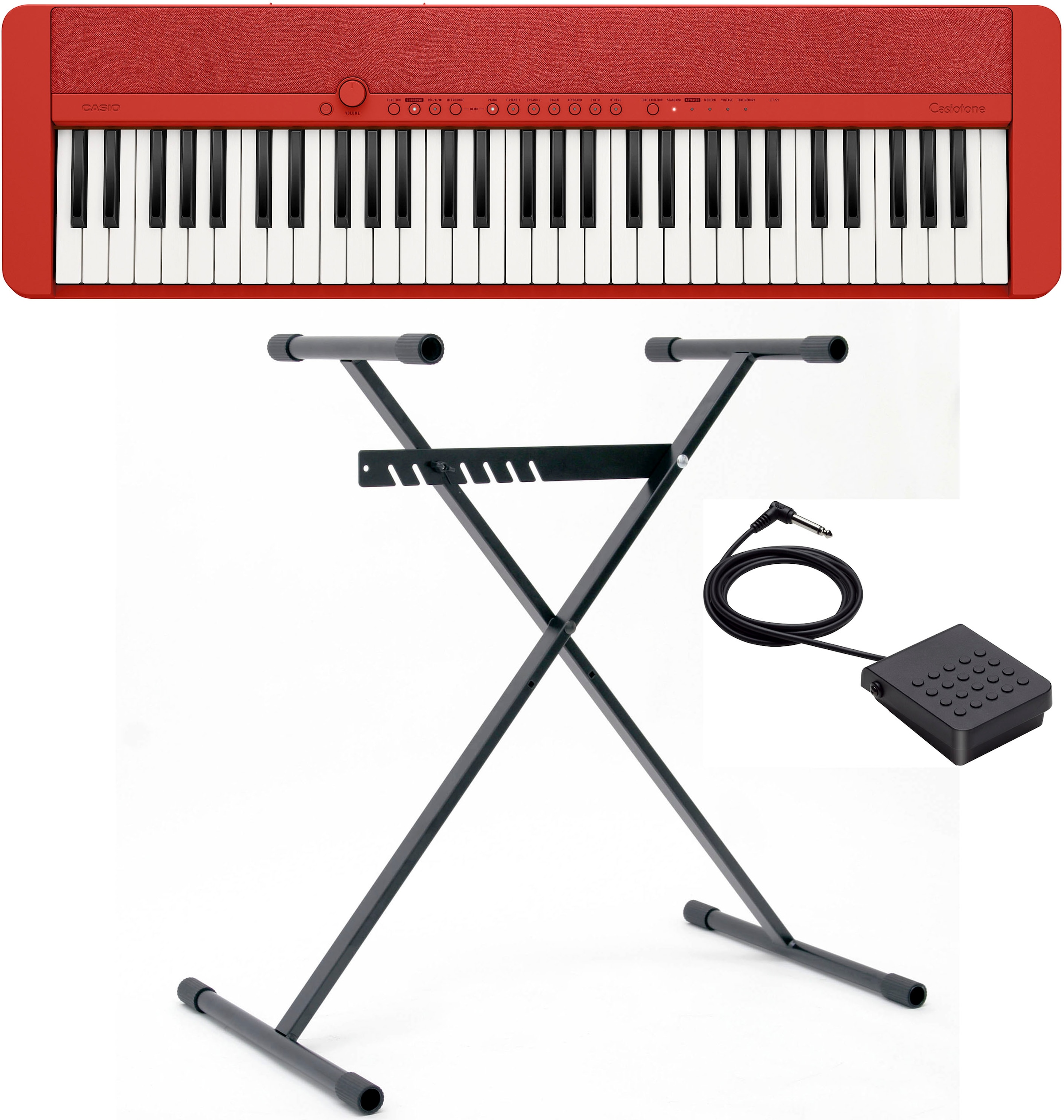 Home-Keyboard »Piano-Keyboard-Set CT-S1RDSET«, (Set, inkl. Keyboardständer,...