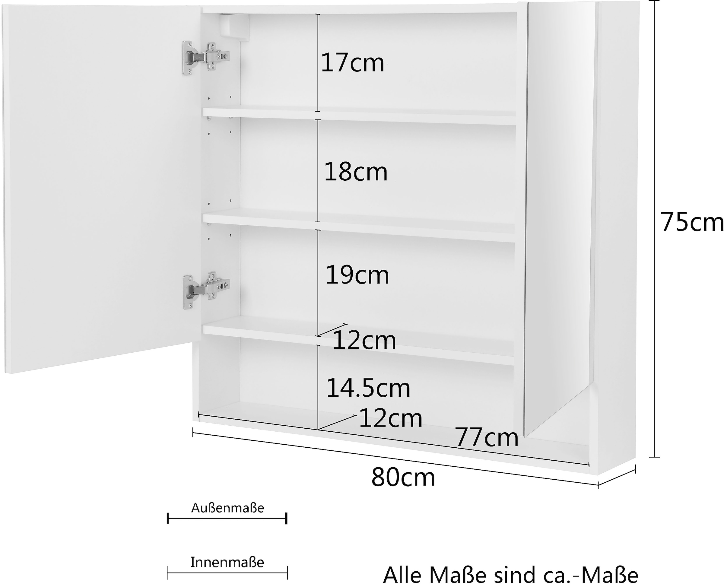 welltime Spiegelschrank »Florenz«, 2 Türen