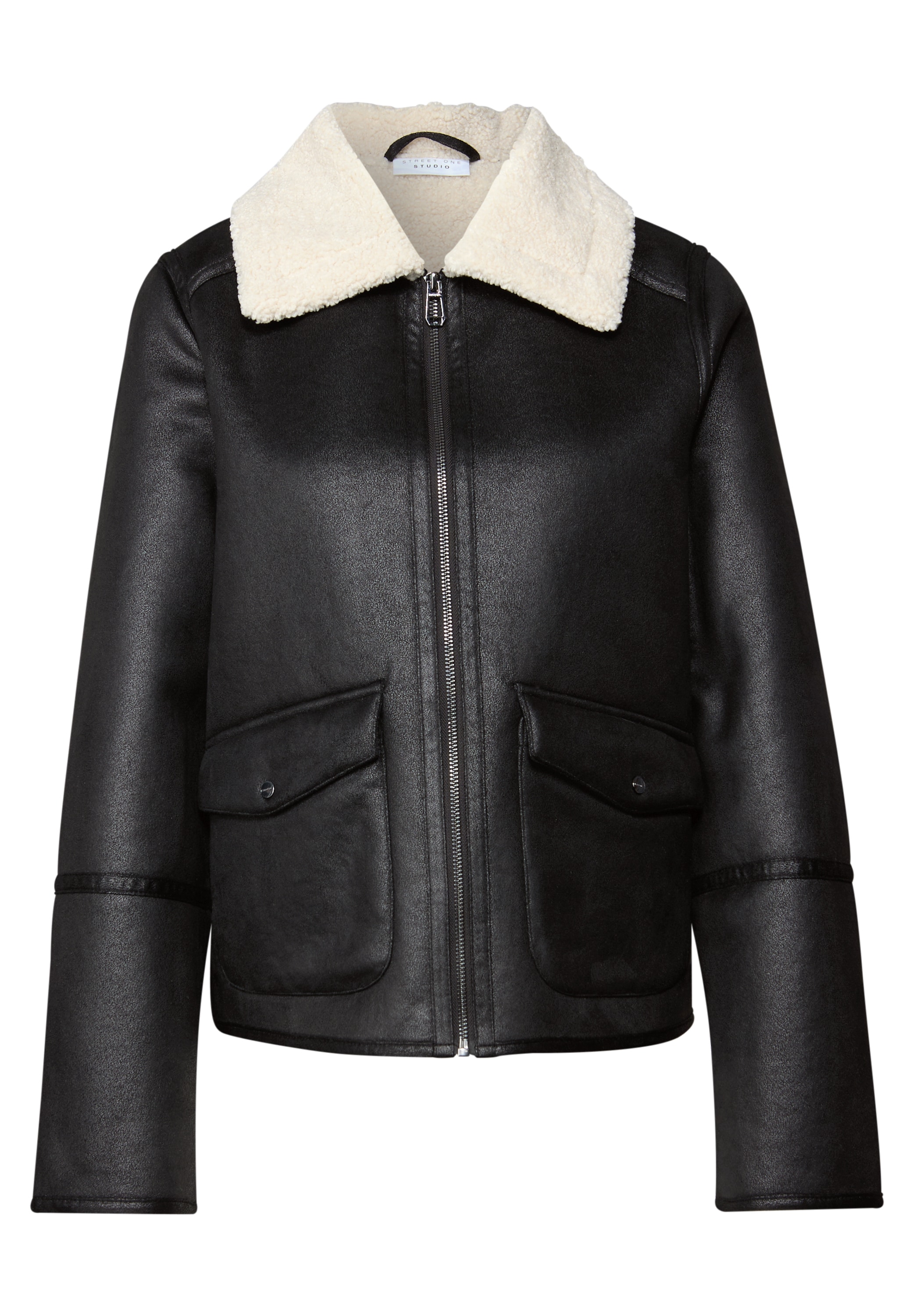 STREET ONE STUDIO Lederimitatjacke, ohne Kapuze, aus Lederimitat
