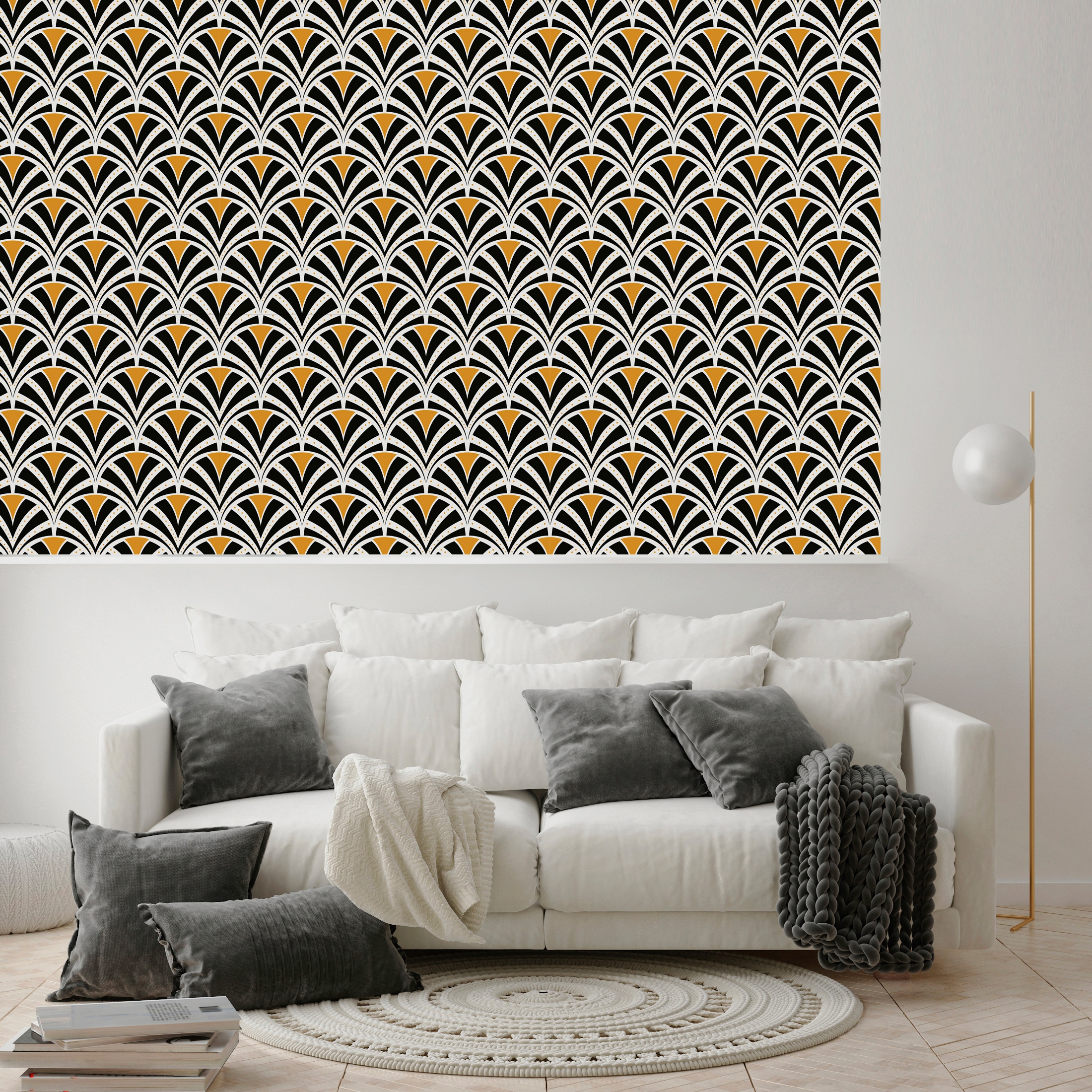 queence Vinyltapete »Kate«, gemustert-Farbverlauf-bedruckt-abstrakt, 90x250cm, selbstklebend, kinderleichte Anbringung, Sticker