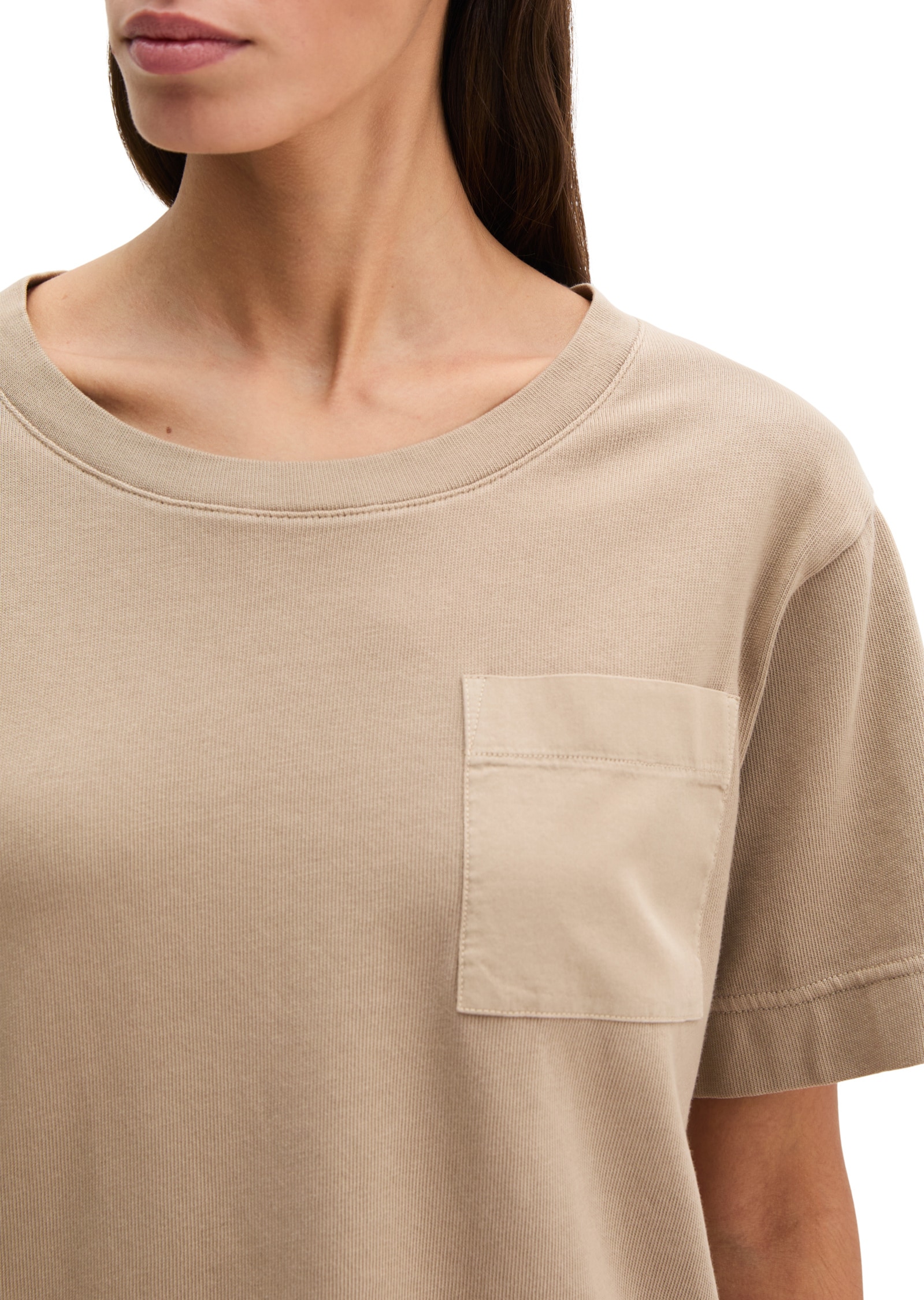 Marc O'Polo T-Shirt »mit aufgesetzter Satin-Tasche«