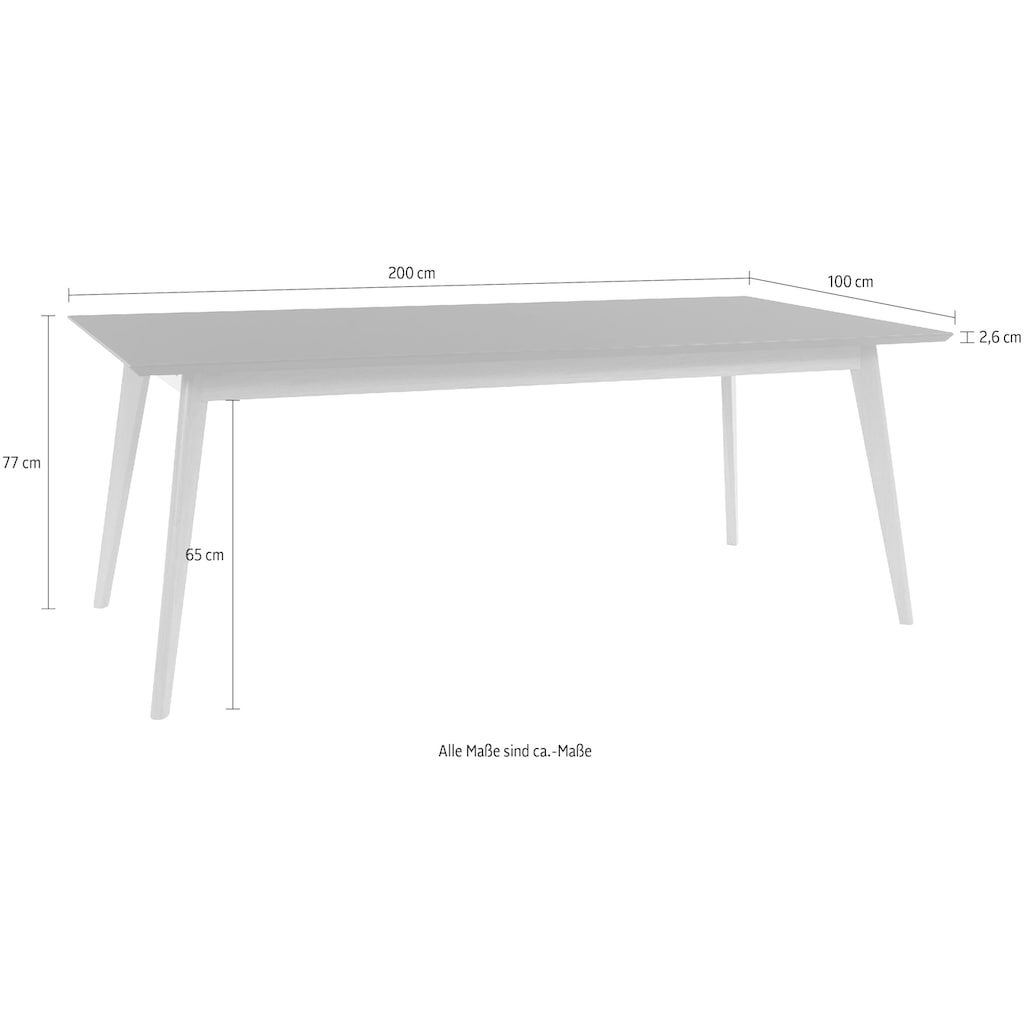 Wohnen Tische andas Esstisch »Vallby«, Tischplatte in einer pflegeleiten Linolium, Gestell aus massives Eiche lackiert, in versc