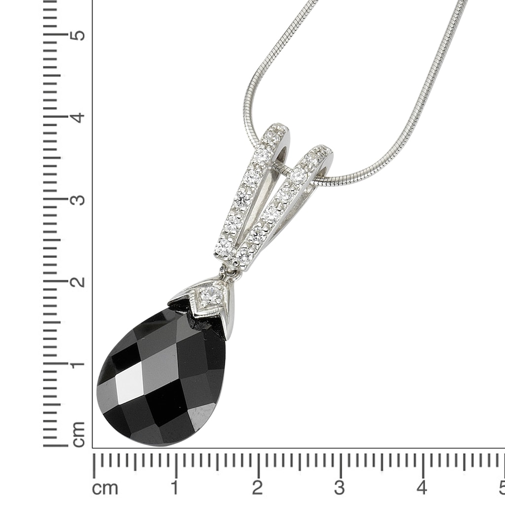 CELESTA Kette mit Anhänger »925 Sterling Silber Zirkonia weiß und schwarz«