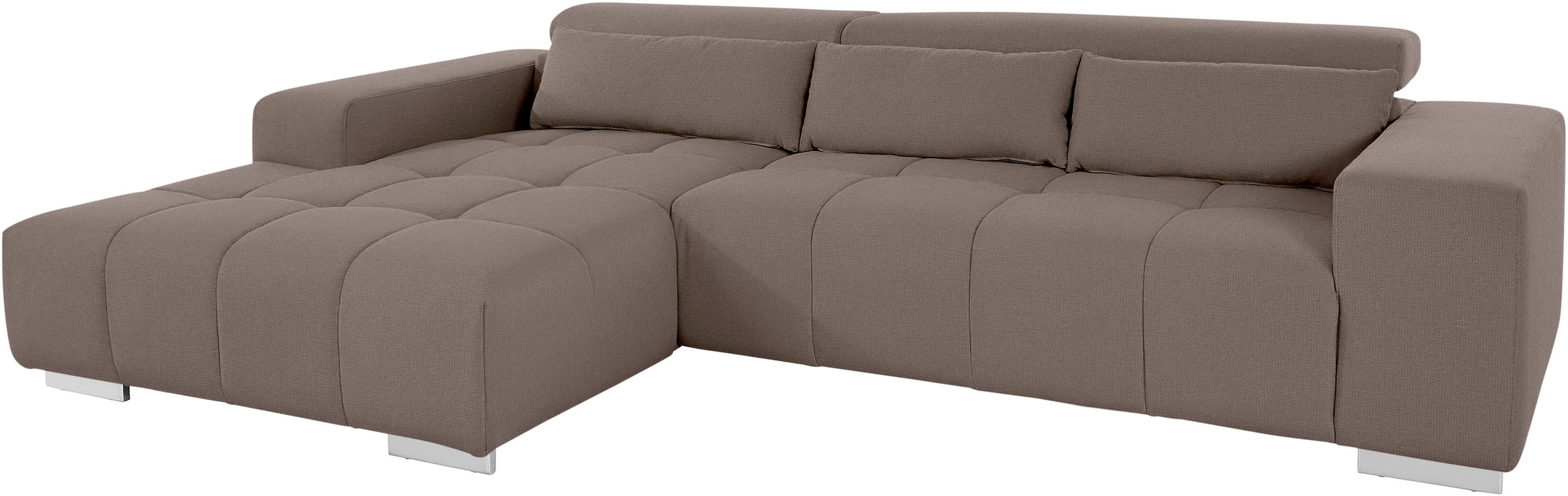COTTA Ecksofa »Orion L-Form«, mit Kopfteilverstellung & 3 Nierenkissen