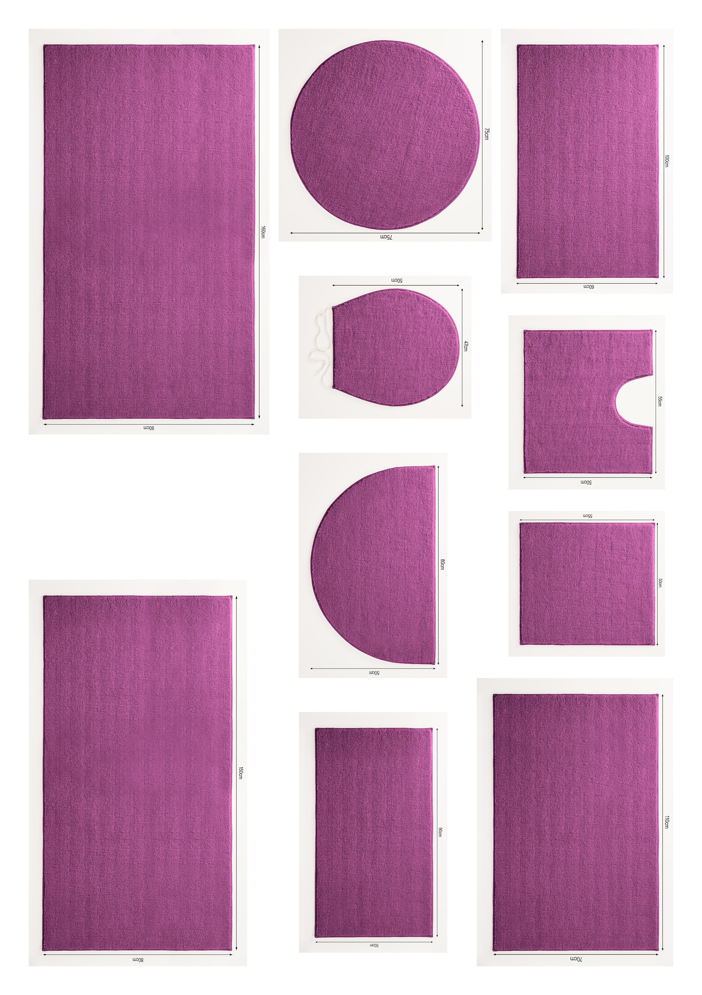 my home Badematte »Vanessa, Badvorleger, Badezimmer Teppich«, rutschhemmend beschichtet, schnell trocknend-fußbodenheizungsgeeignet-strapazierfähig, Badteppich, weiche Haptik, unifarben
