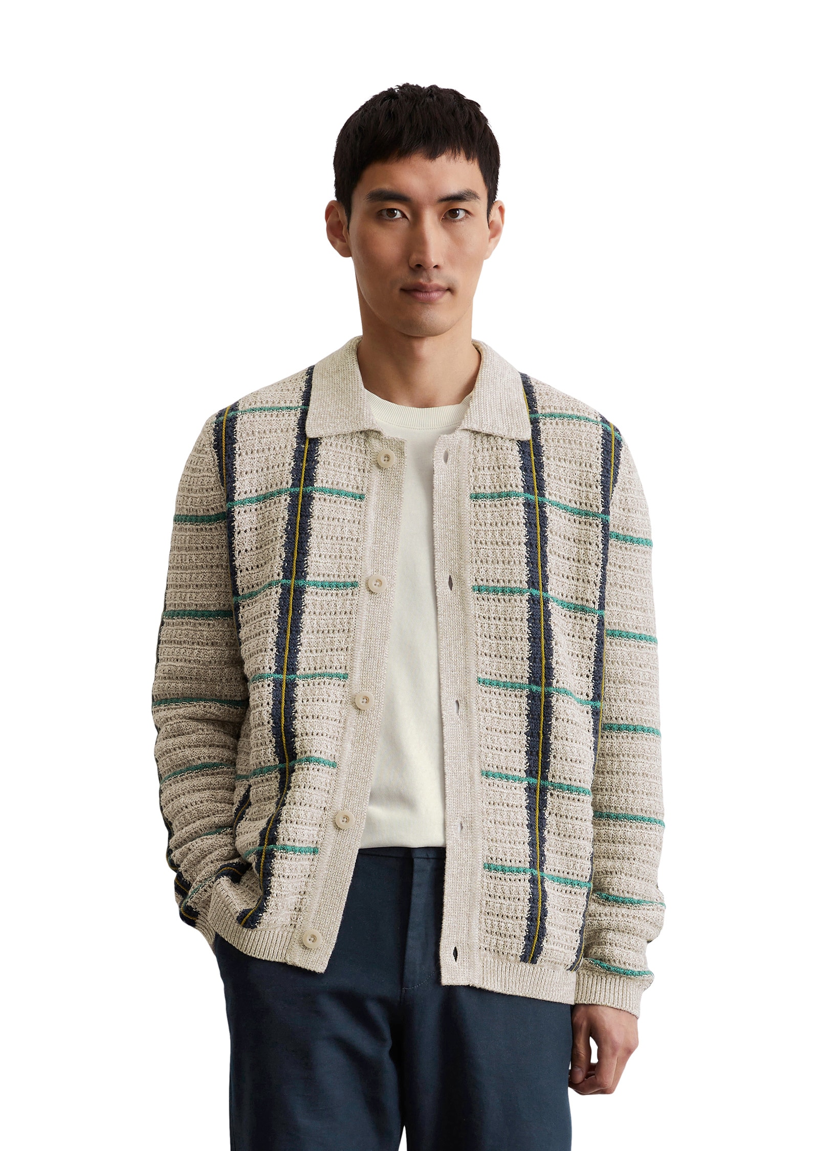 Marc OPolo Cardigan "aus Bio-Baumwoll-Leinen-Mix" günstig online kaufen