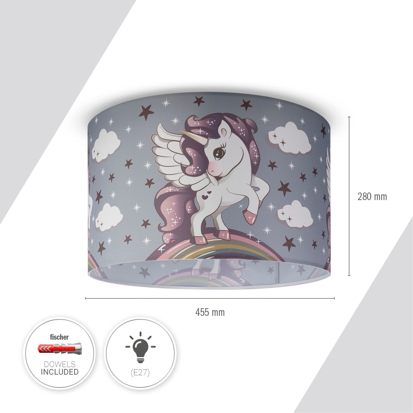 Paco Home Deckenleuchte »Hugo Cosmo E27 Lampe | Kinderzimmer BAUR Einhorn, 213«, LED Kinderlampe Mit